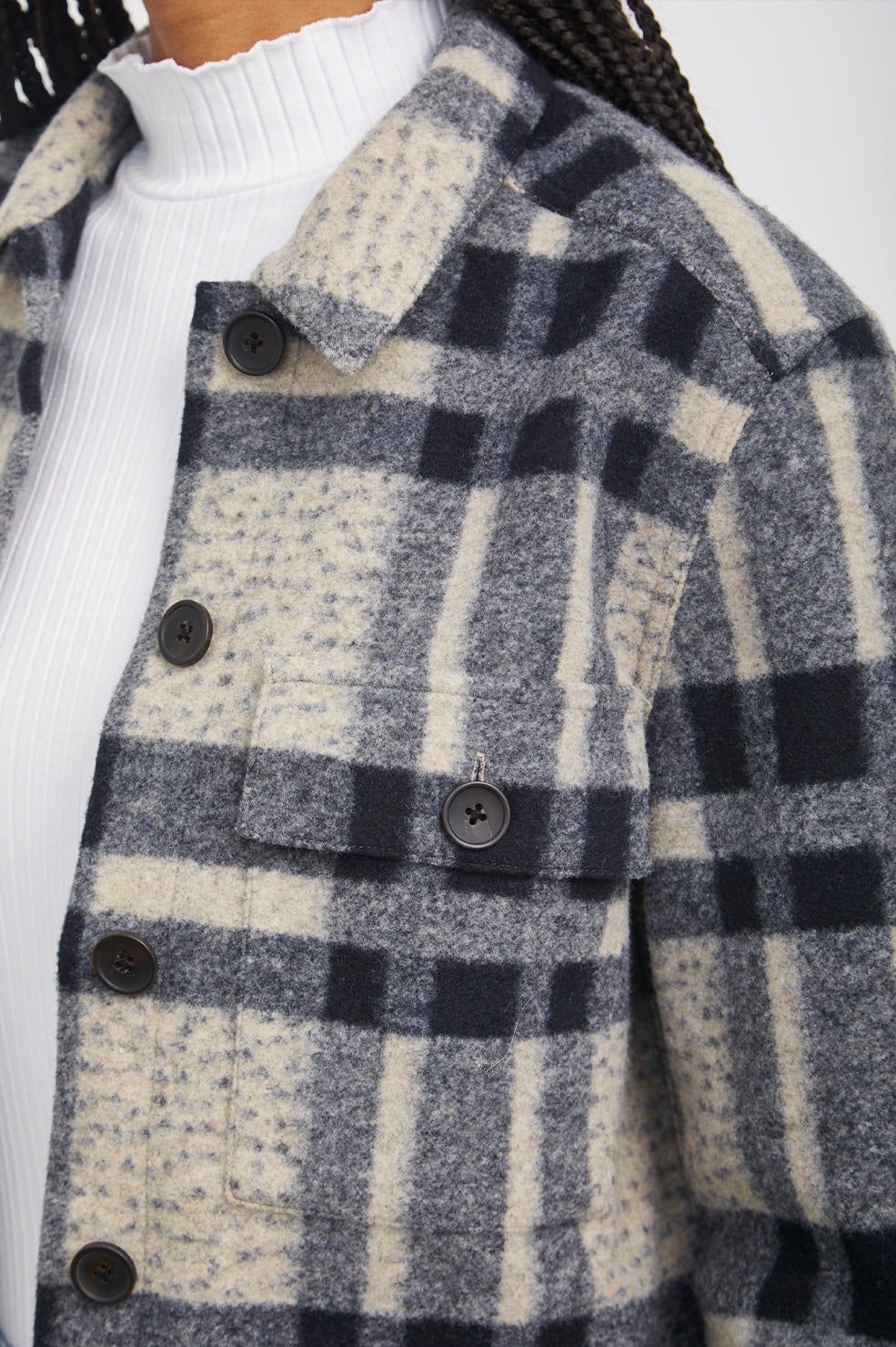 STEFFI JACKET - TAN PACIFIC CHECK sold by Rails product image thumbnail 2