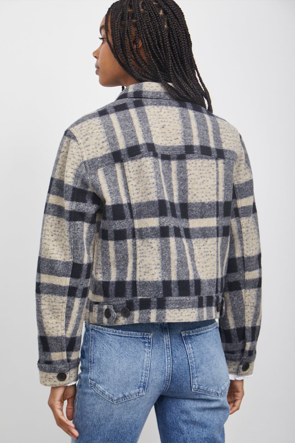 STEFFI JACKET - TAN PACIFIC CHECK sold by Rails product image thumbnail 4