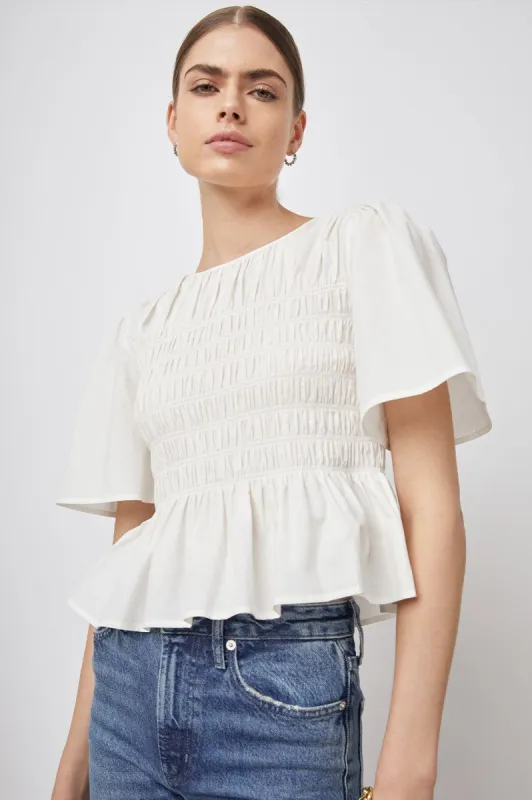 ROSIE TOP - WHITE sold by Rails