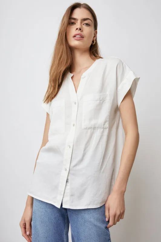 MEL SHIRT - WHITE sold by Rails