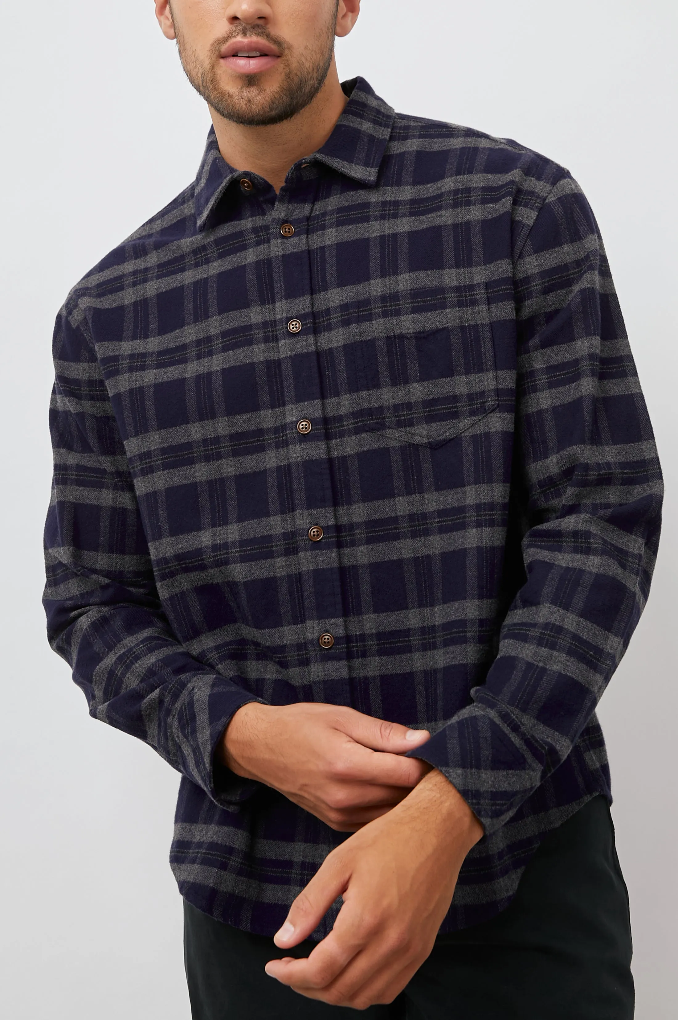 FORREST SHIRT - ANCIENT NAVY MELANGE sold by Rails