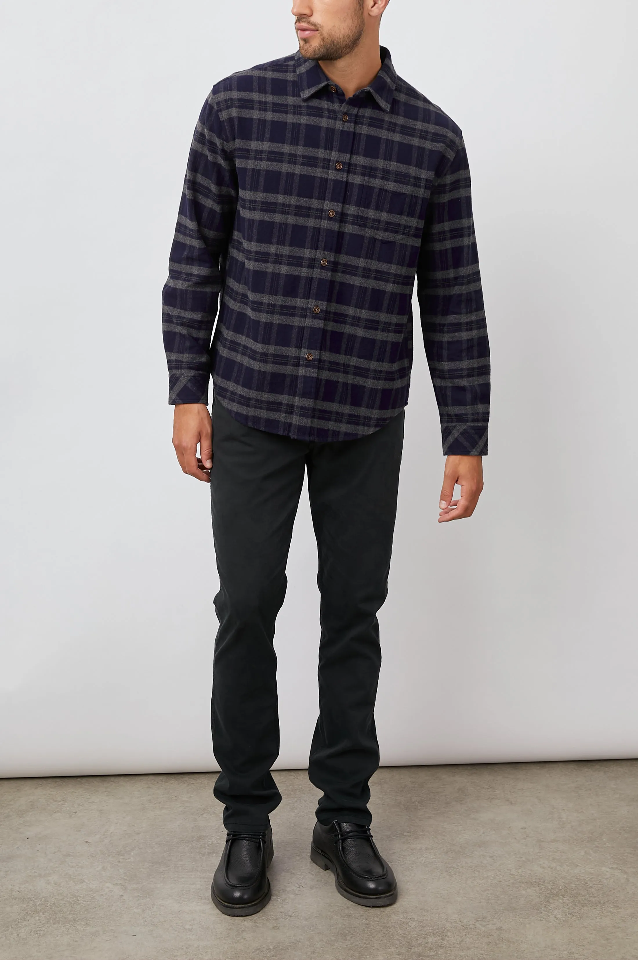 FORREST SHIRT - ANCIENT NAVY MELANGE sold by Rails product image thumbnail 3