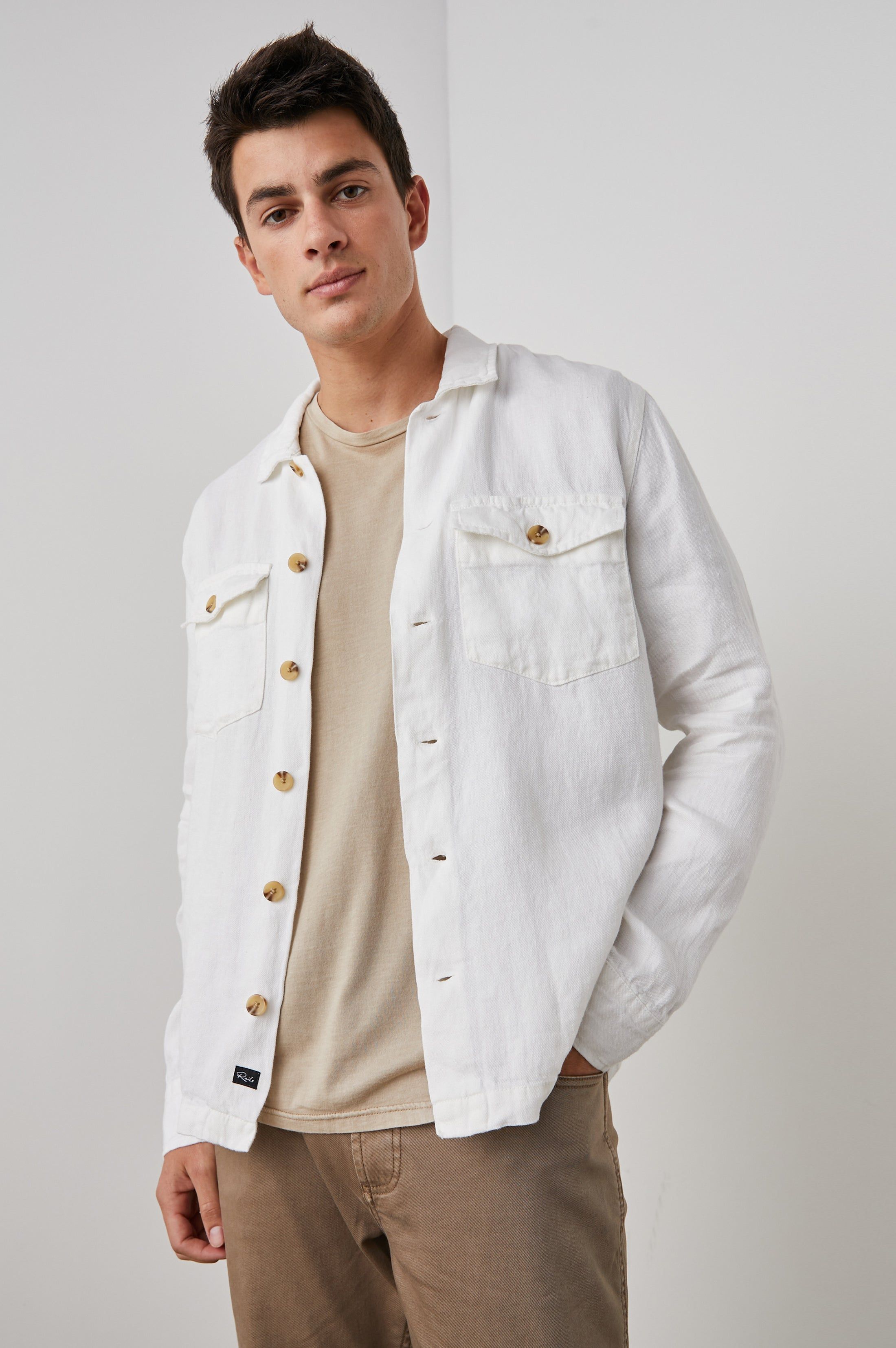 KEROUAC SHIRT JACKET - PARCHMENT sold by Rails product image thumbnail 4