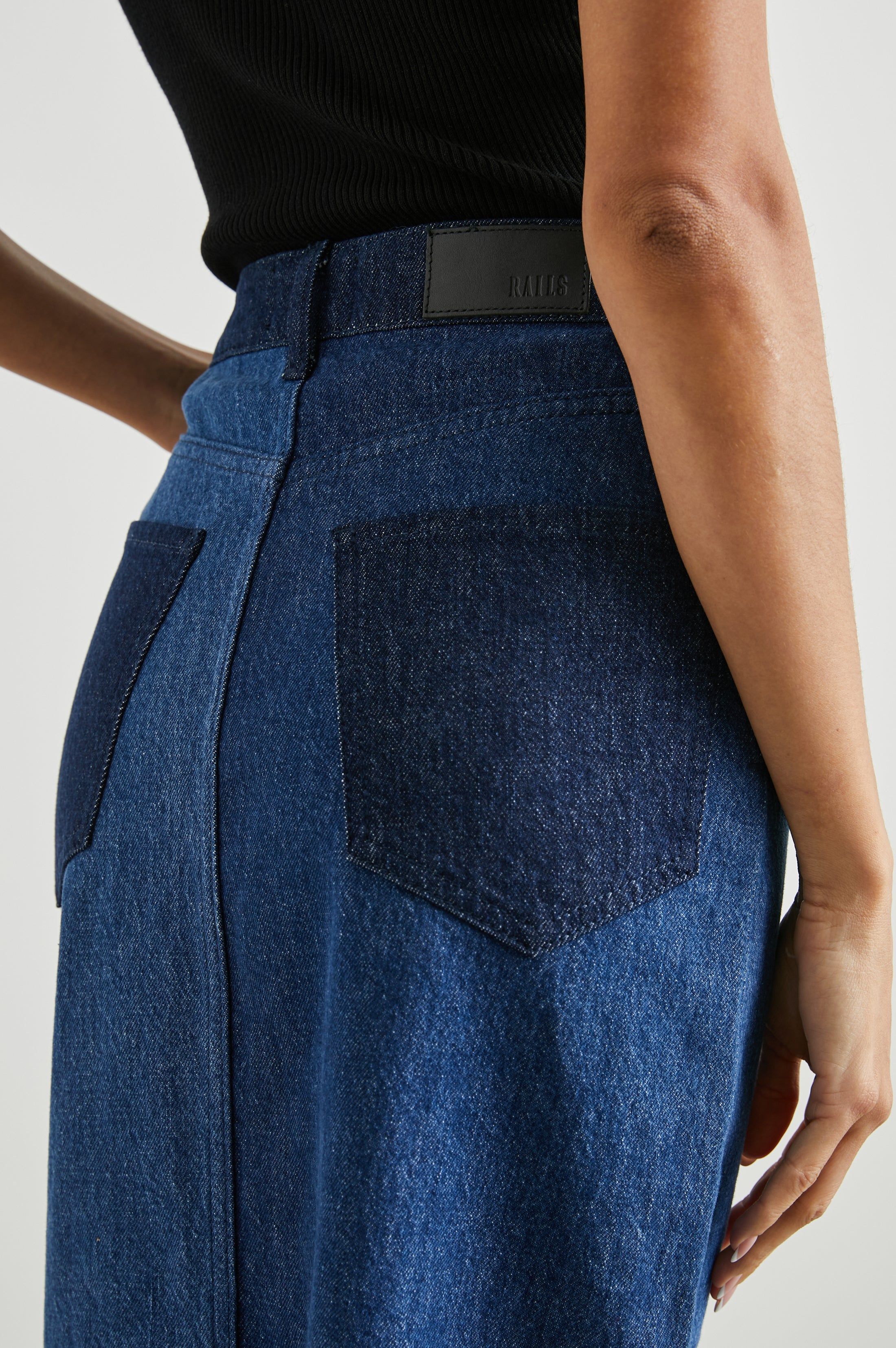 HIGHLAND SKIRT - INDIGO PATCHWORK sold by Rails product image thumbnail 4