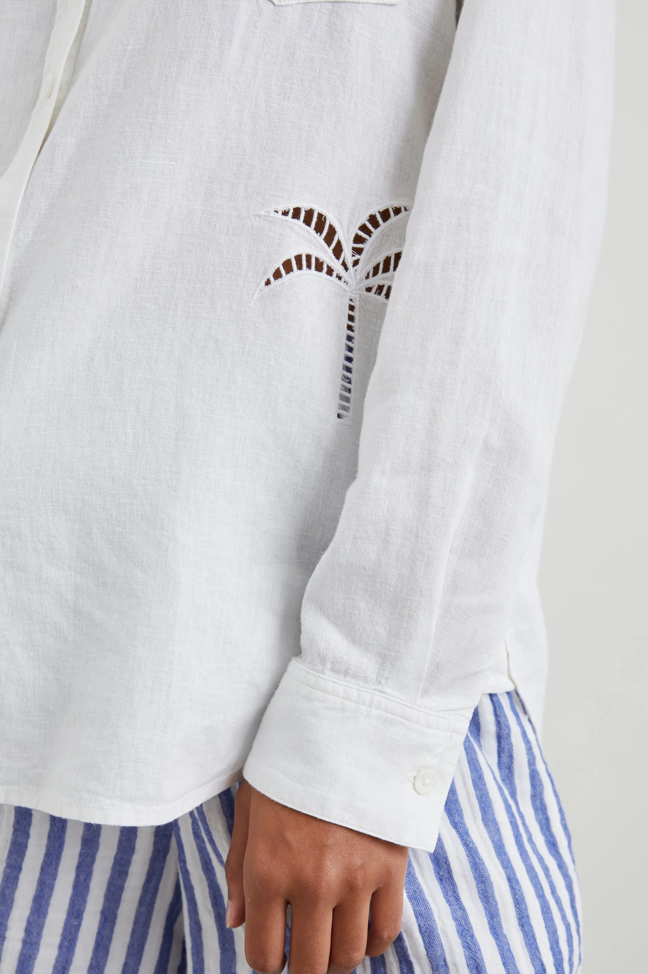 CHARLI SHIRT - WHITE PALM TREE EYELET sold by Rails product image thumbnail 2