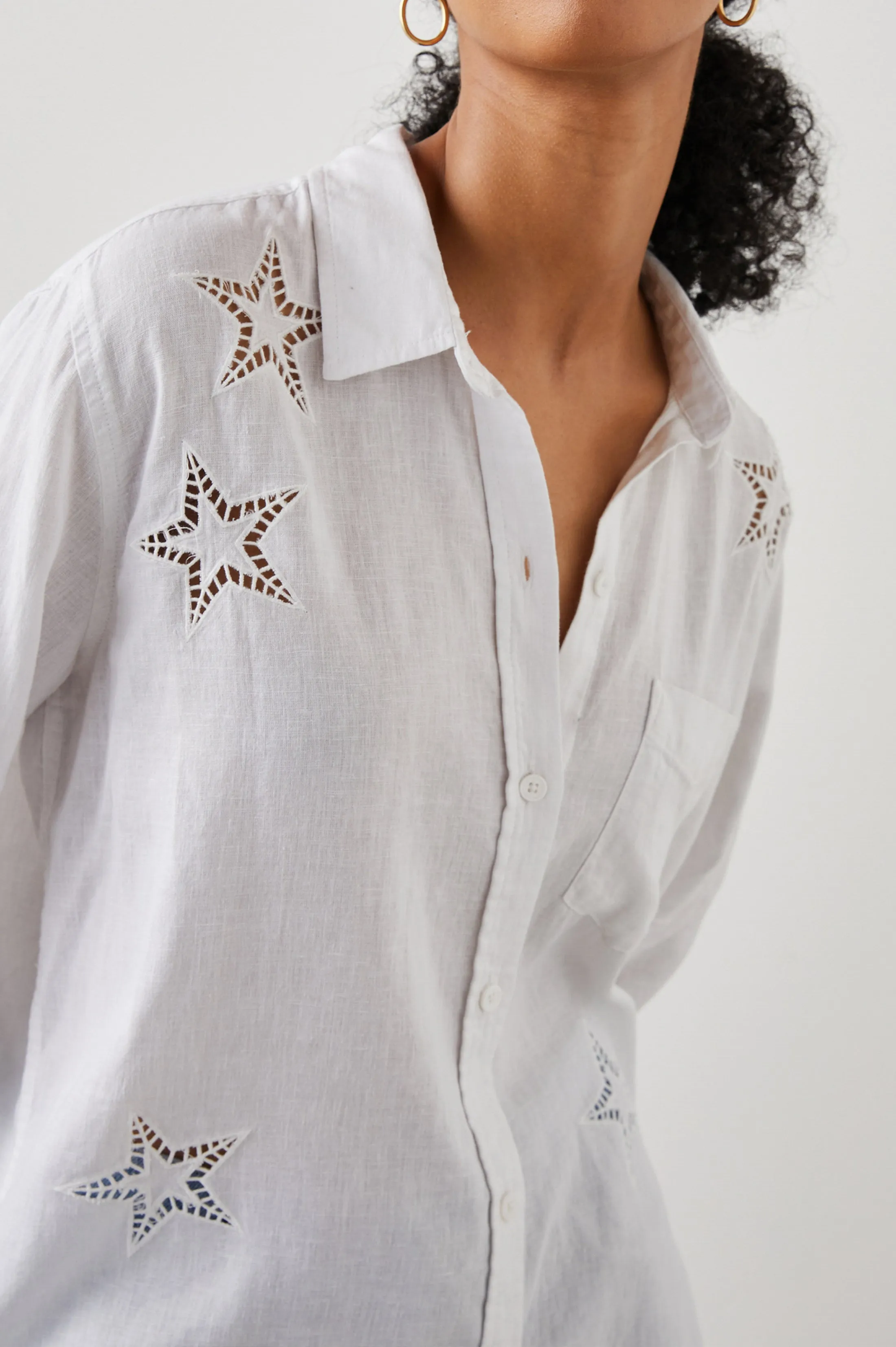 CHARLI SHIRT - WHITE EYELET STARS sold by Rails product image thumbnail 3