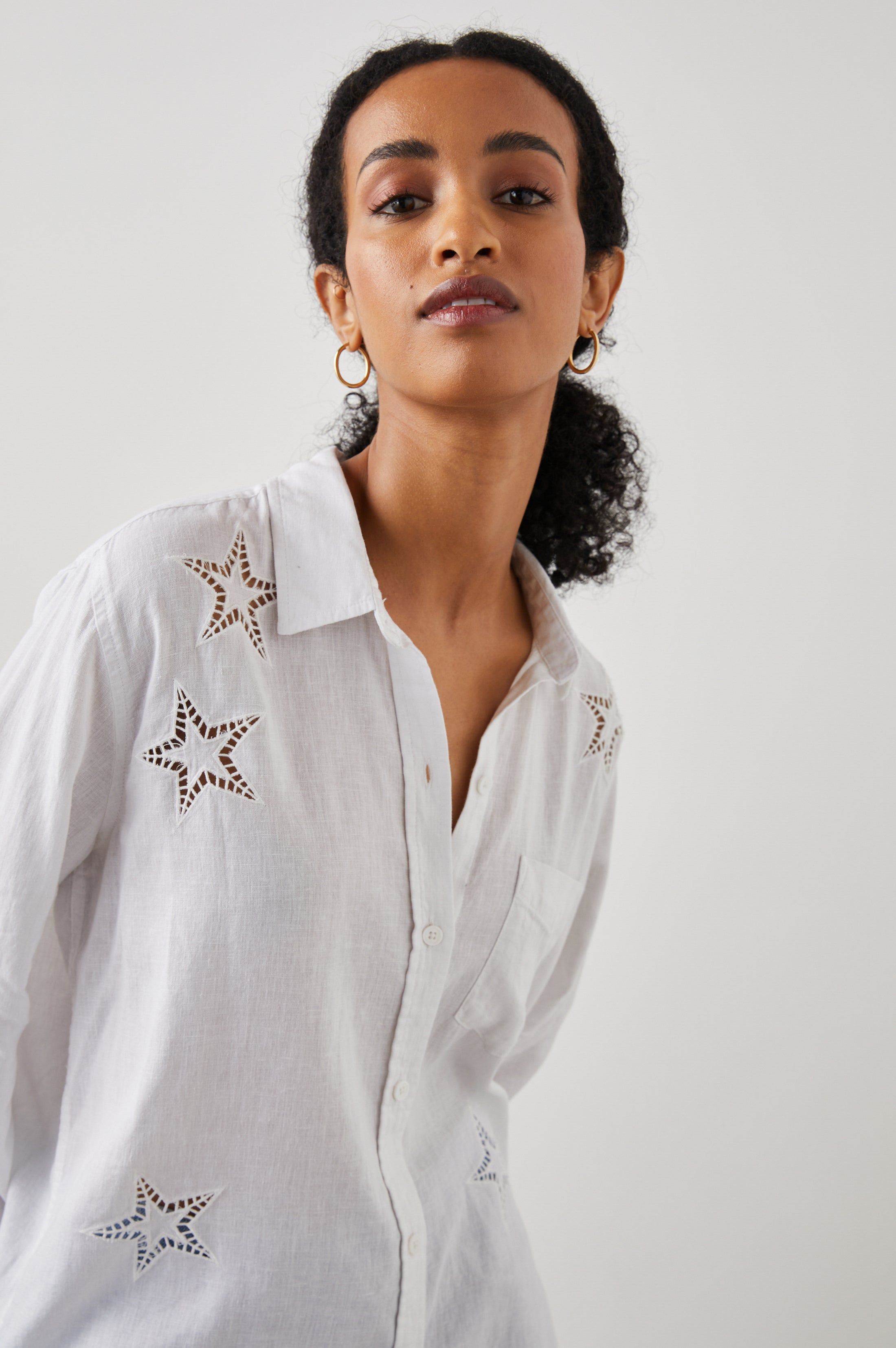 CHARLI SHIRT - WHITE EYELET STARS sold by Rails product image thumbnail 3