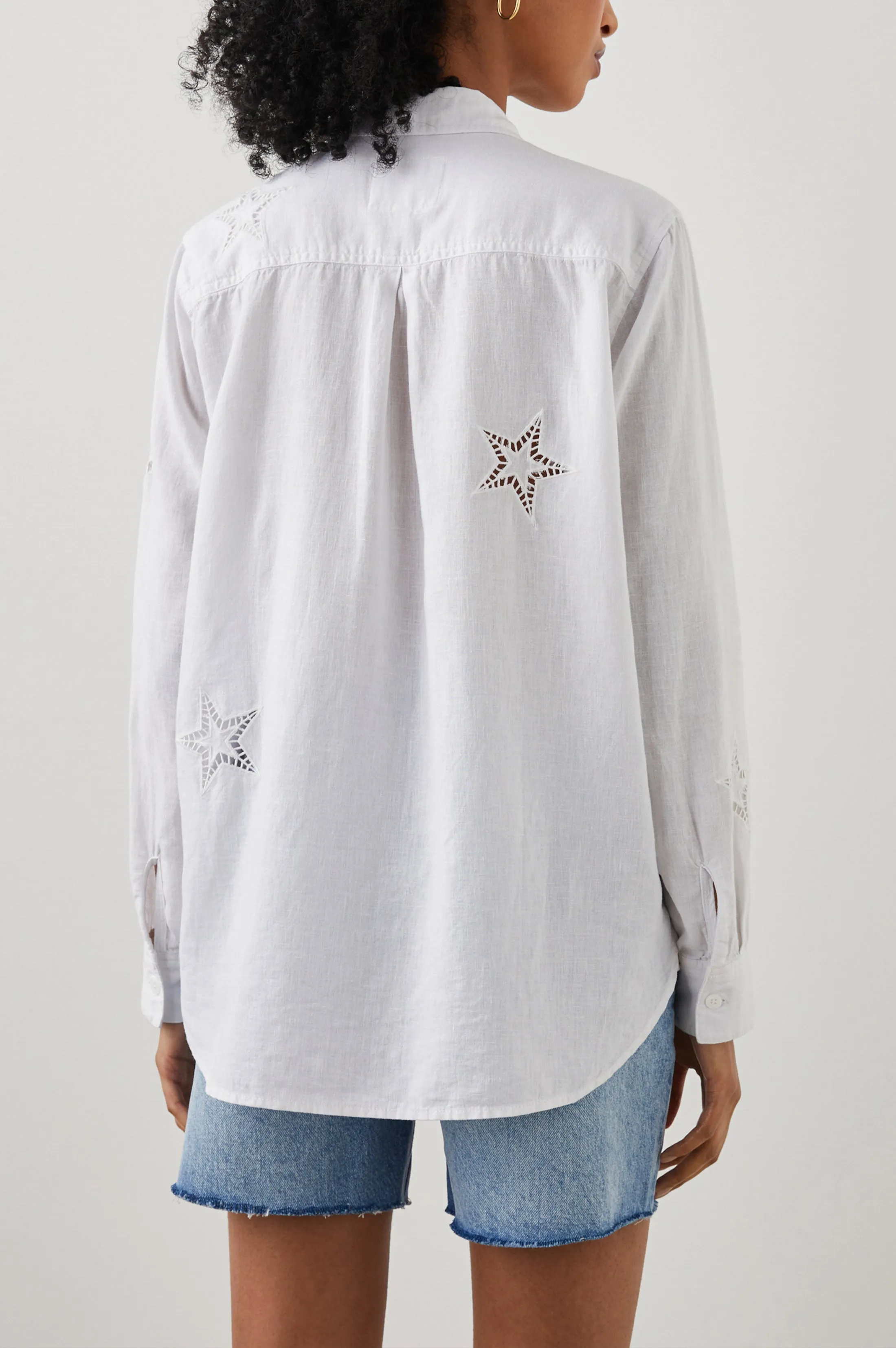 CHARLI SHIRT - WHITE EYELET STARS sold by Rails product image thumbnail 5