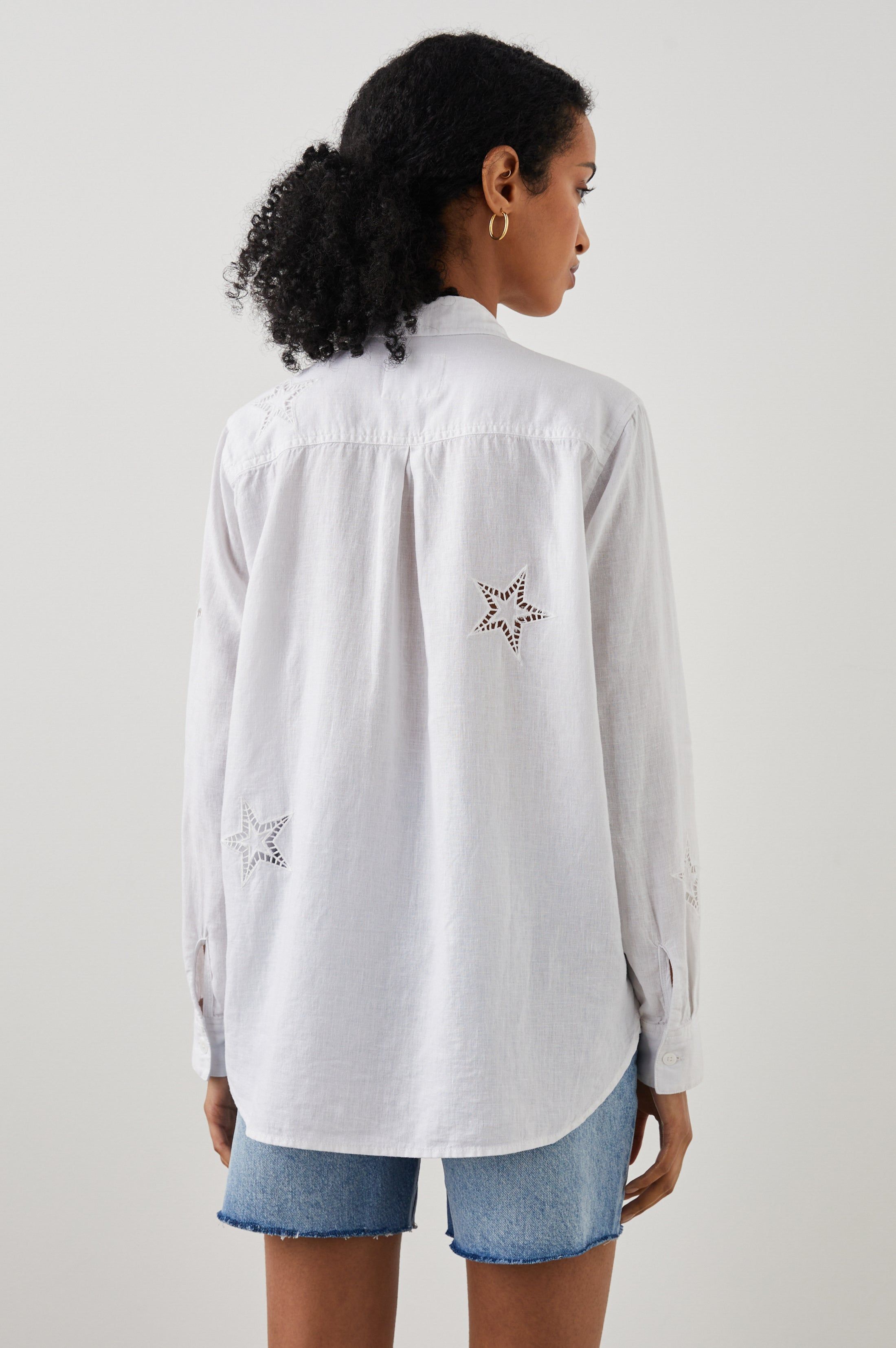 CHARLI SHIRT - WHITE EYELET STARS sold by Rails product image thumbnail 5