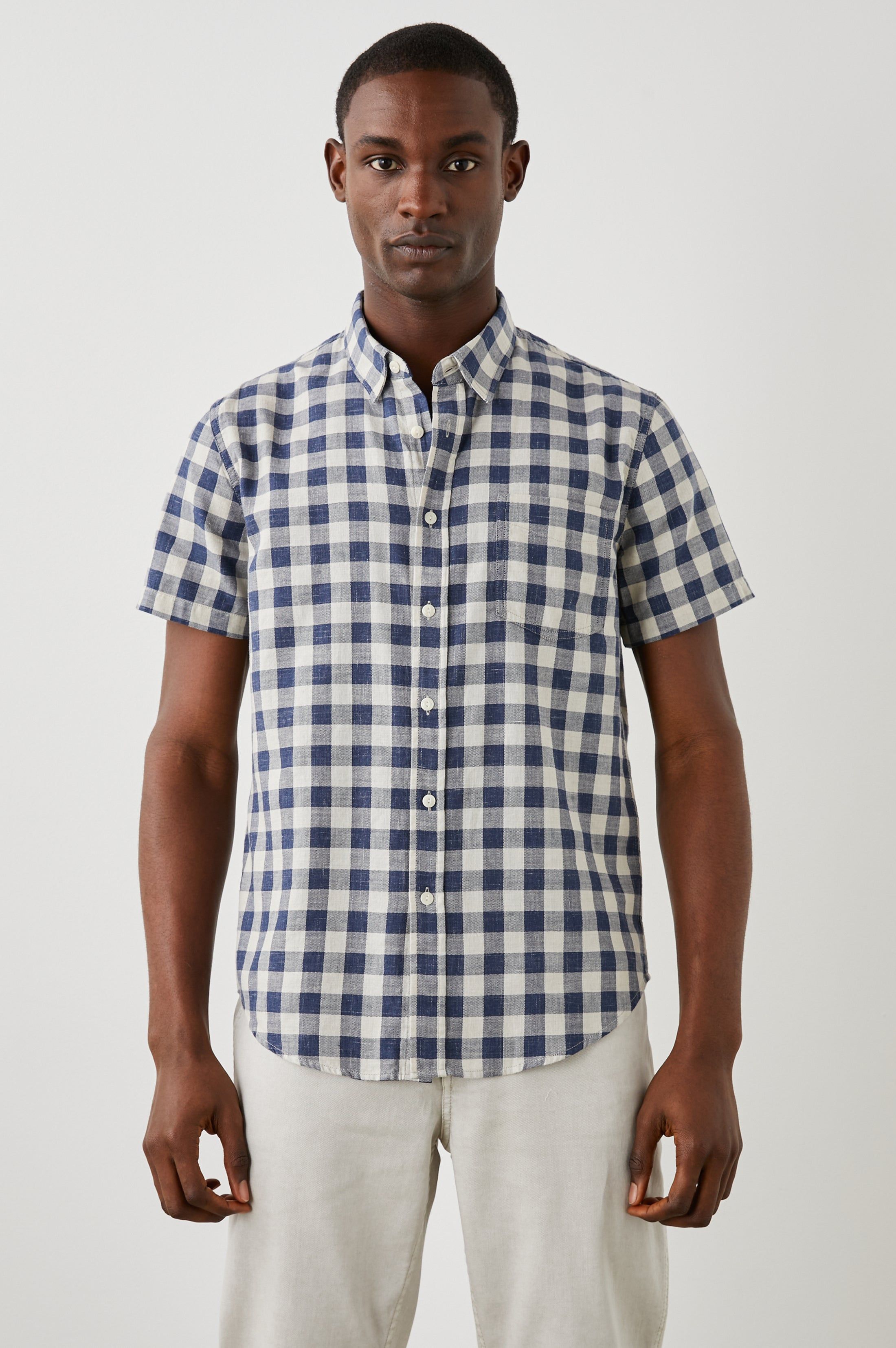 FAIRFAX SHIRT - VIKING BLUE GREY MELANGE sold by Rails