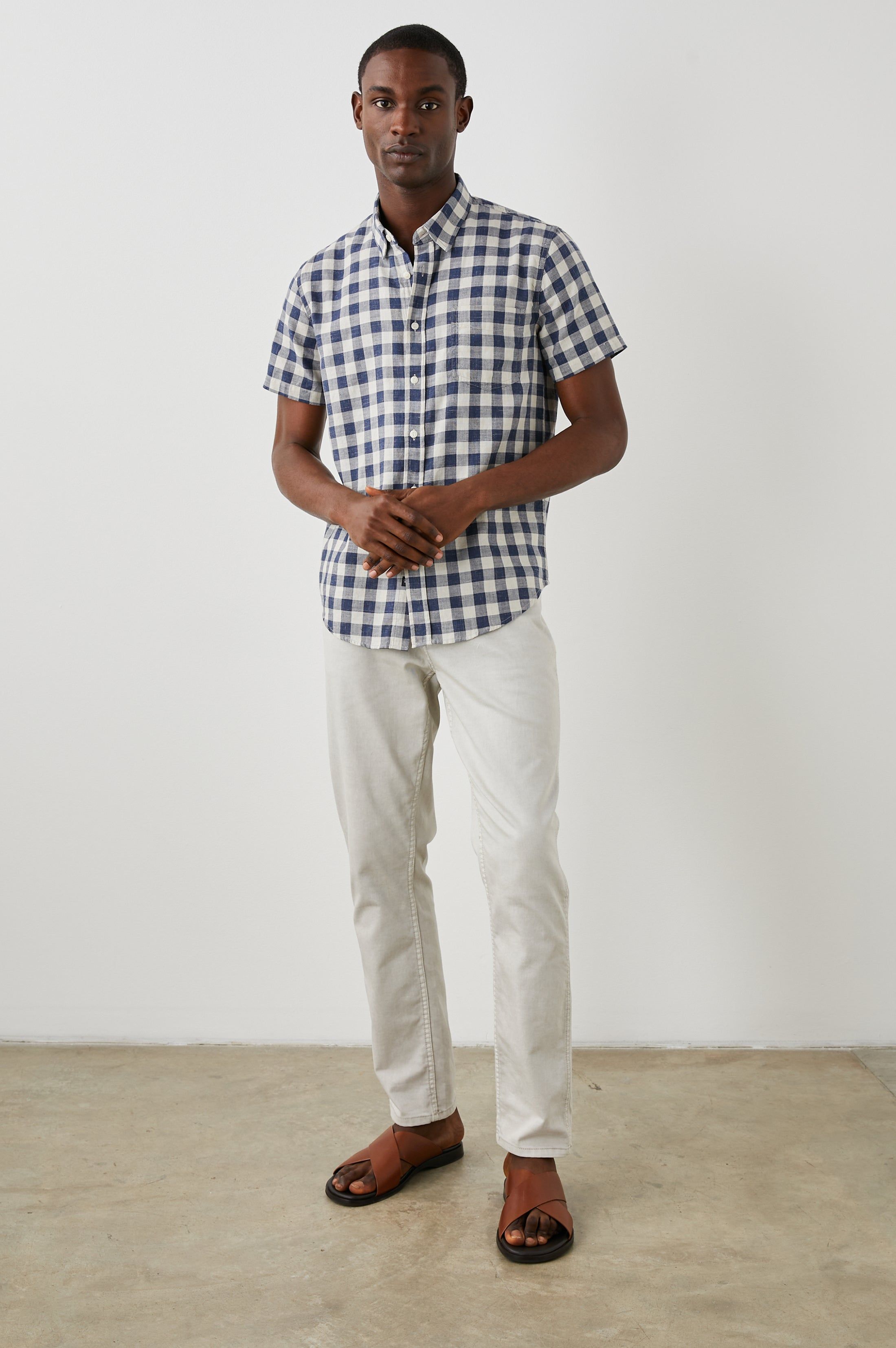 FAIRFAX SHIRT - VIKING BLUE GREY MELANGE sold by Rails product image thumbnail 5