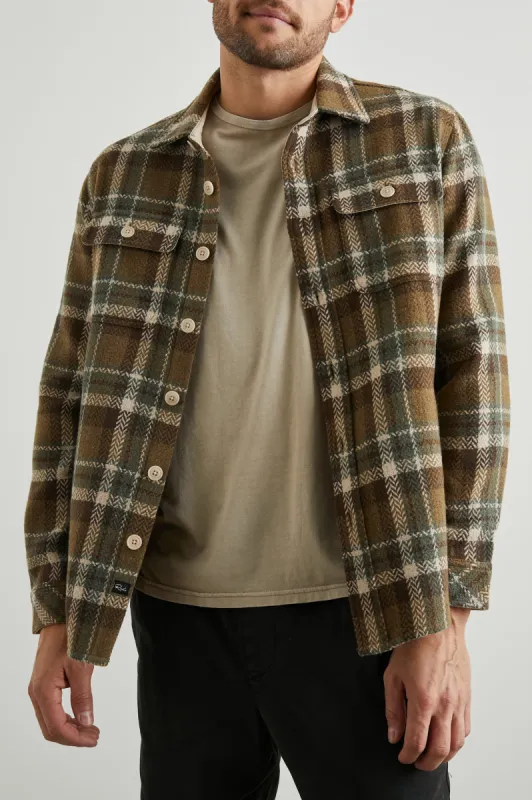 BERKSHIRE SHIRT JACKET - DUTCH SAGE BIRCH sold by Rails