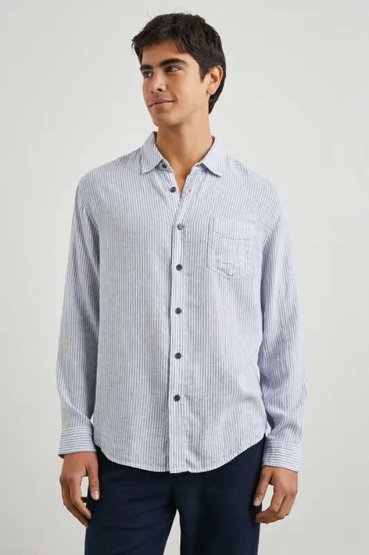 CONNOR SHIRT - DENIM WHITE RAILROAD made by Rails