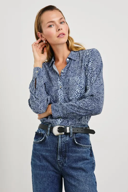 JOSEPHINE SHIRT - NAVY PYTHON sold by Rails