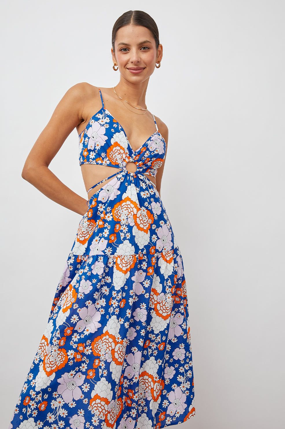 LOURDES DRESS - COBALT FLORAL sold by Rails