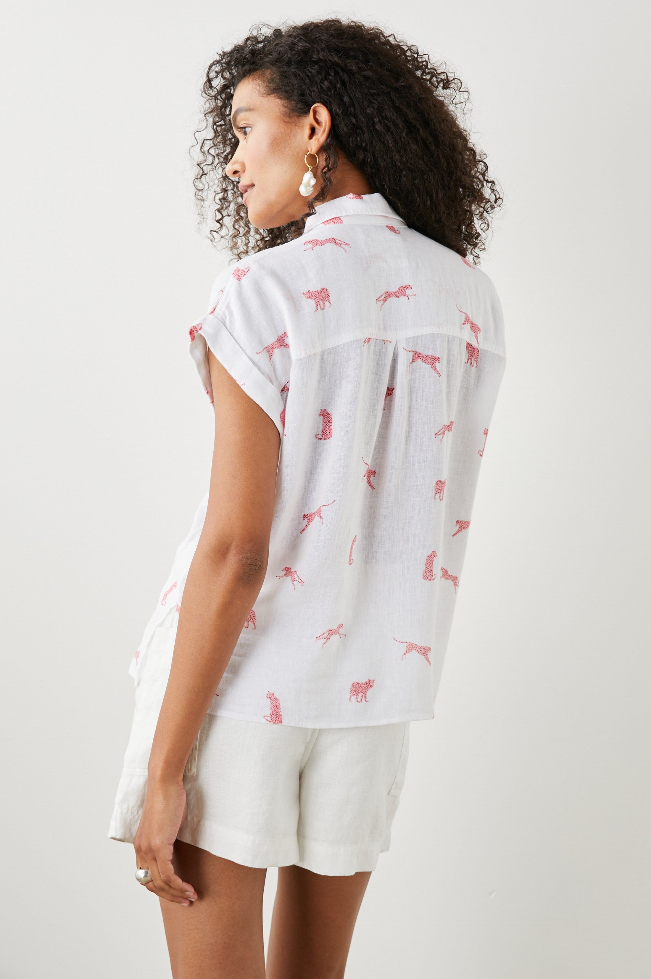 WHITNEY SHIRT - ROSE LEOPARD sold by Rails product image thumbnail 4