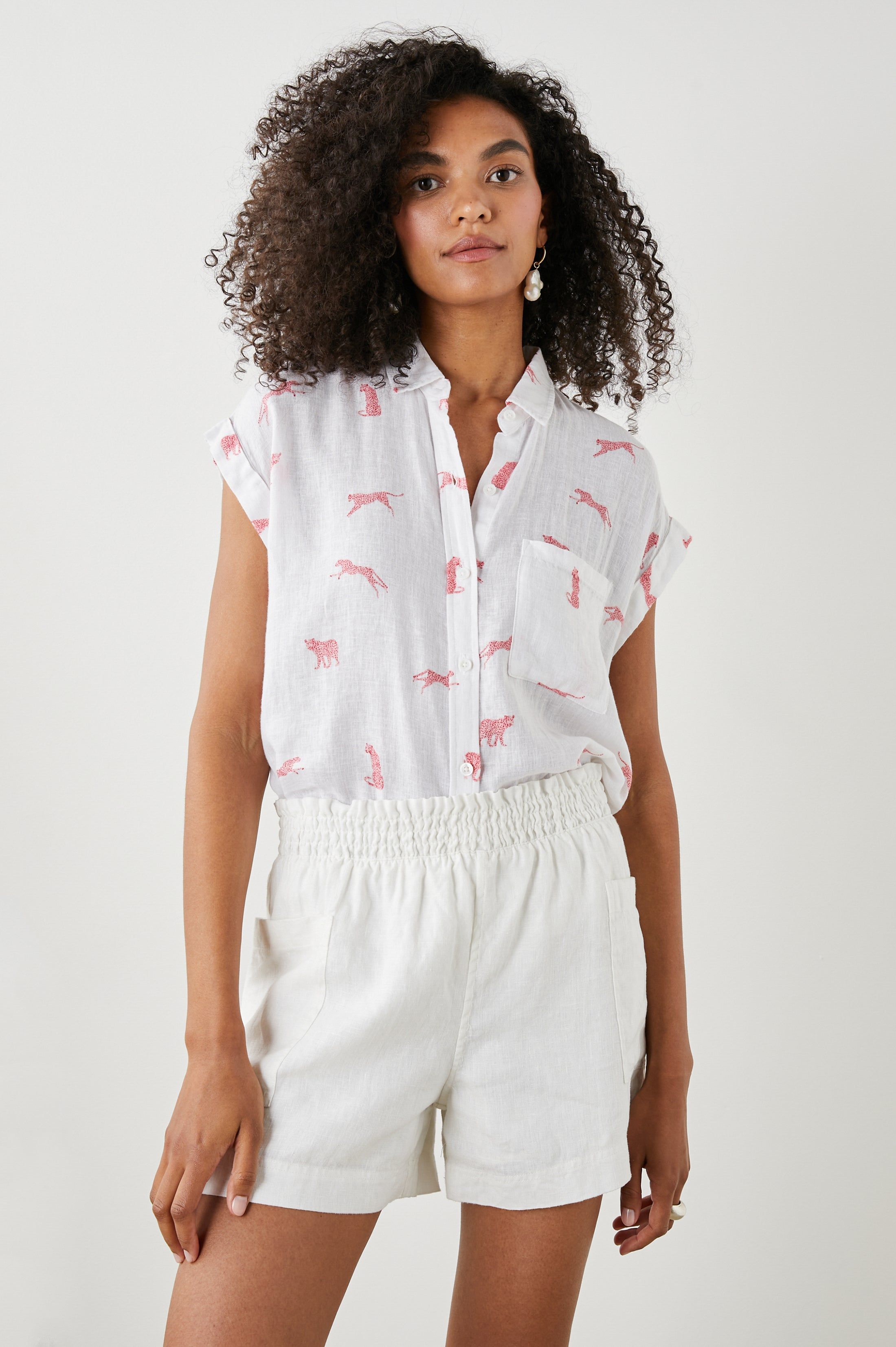 WHITNEY SHIRT - ROSE LEOPARD sold by Rails product image thumbnail 2