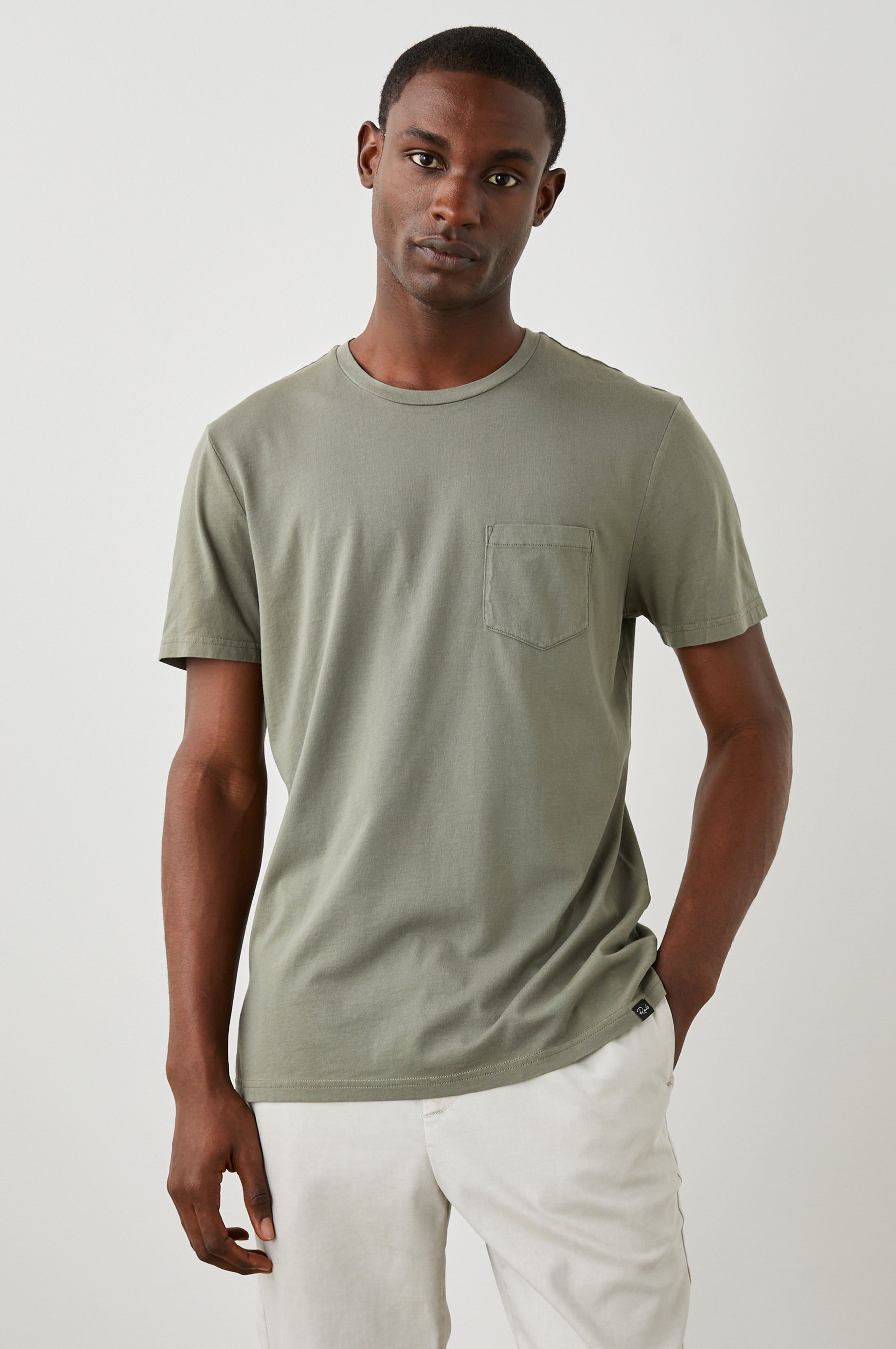JOHNNY T-SHIRT - OLIVE sold by Rails