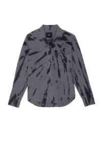 INGRID RAW HEM SHIRT - SMOKE SWIRL sold by Rails