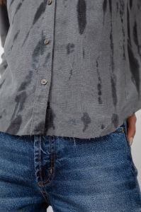 INGRID RAW HEM SHIRT - SMOKE SWIRL sold by Rails