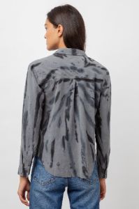 INGRID RAW HEM SHIRT - SMOKE SWIRL sold by Rails
