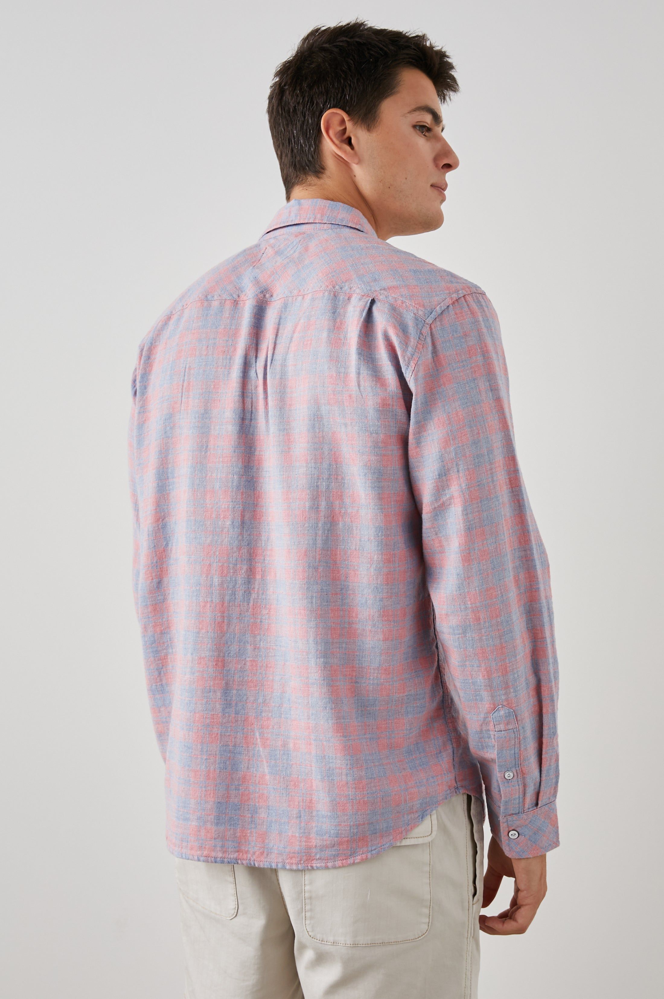 WYATT SHIRT - INDIGO PAPAYA MELANGE sold by Rails product image thumbnail 6