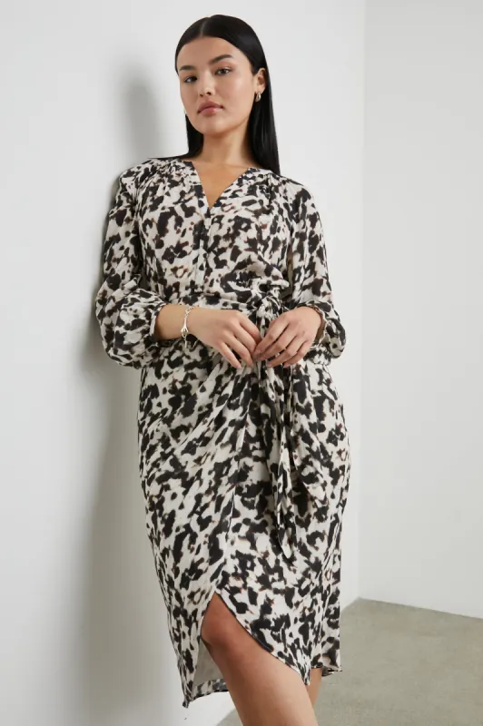TYRA DRESS - BLURRED CHEETAH sold by Rails