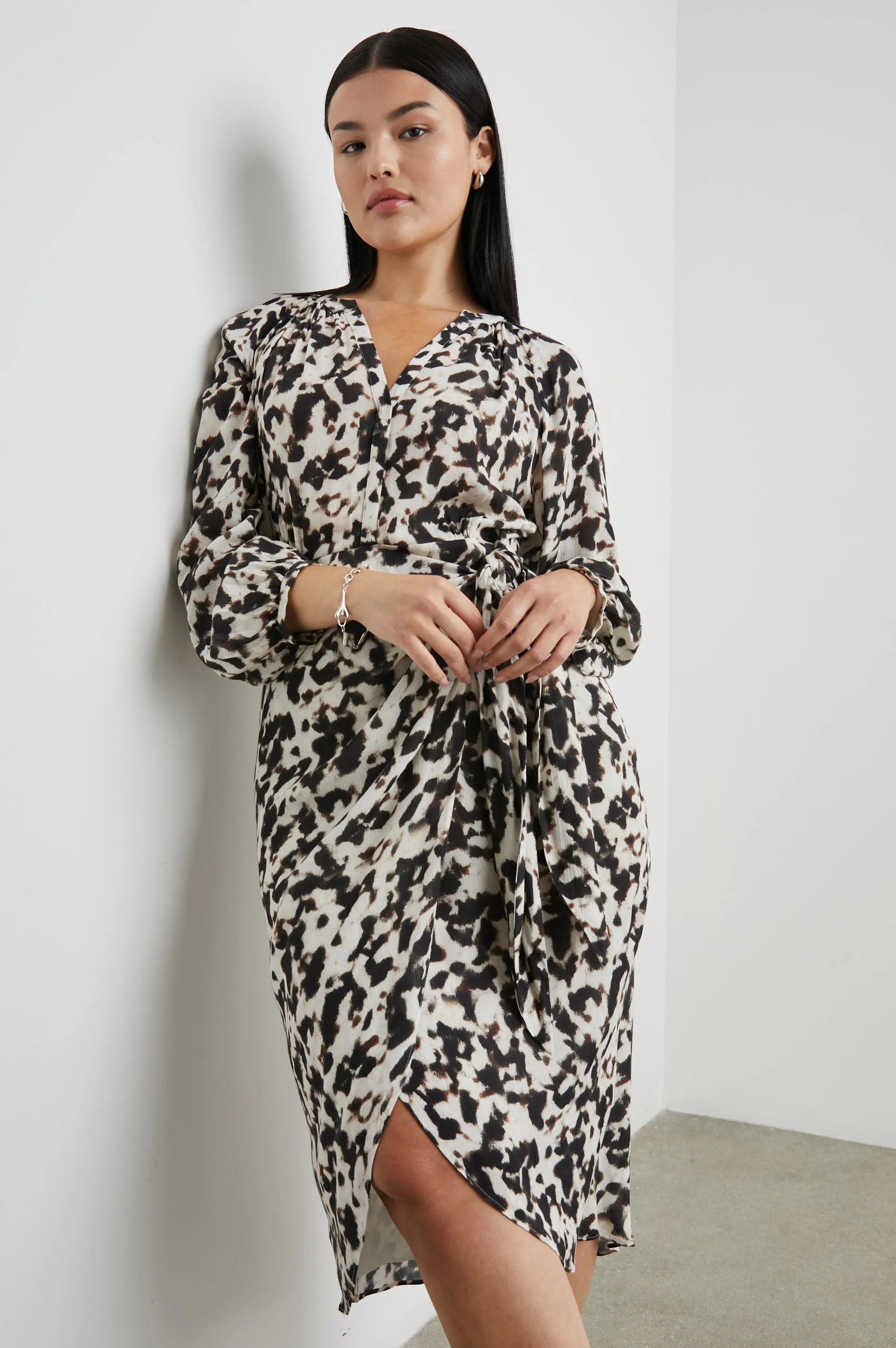 TYRA DRESS - BLURRED CHEETAH sold by Rails