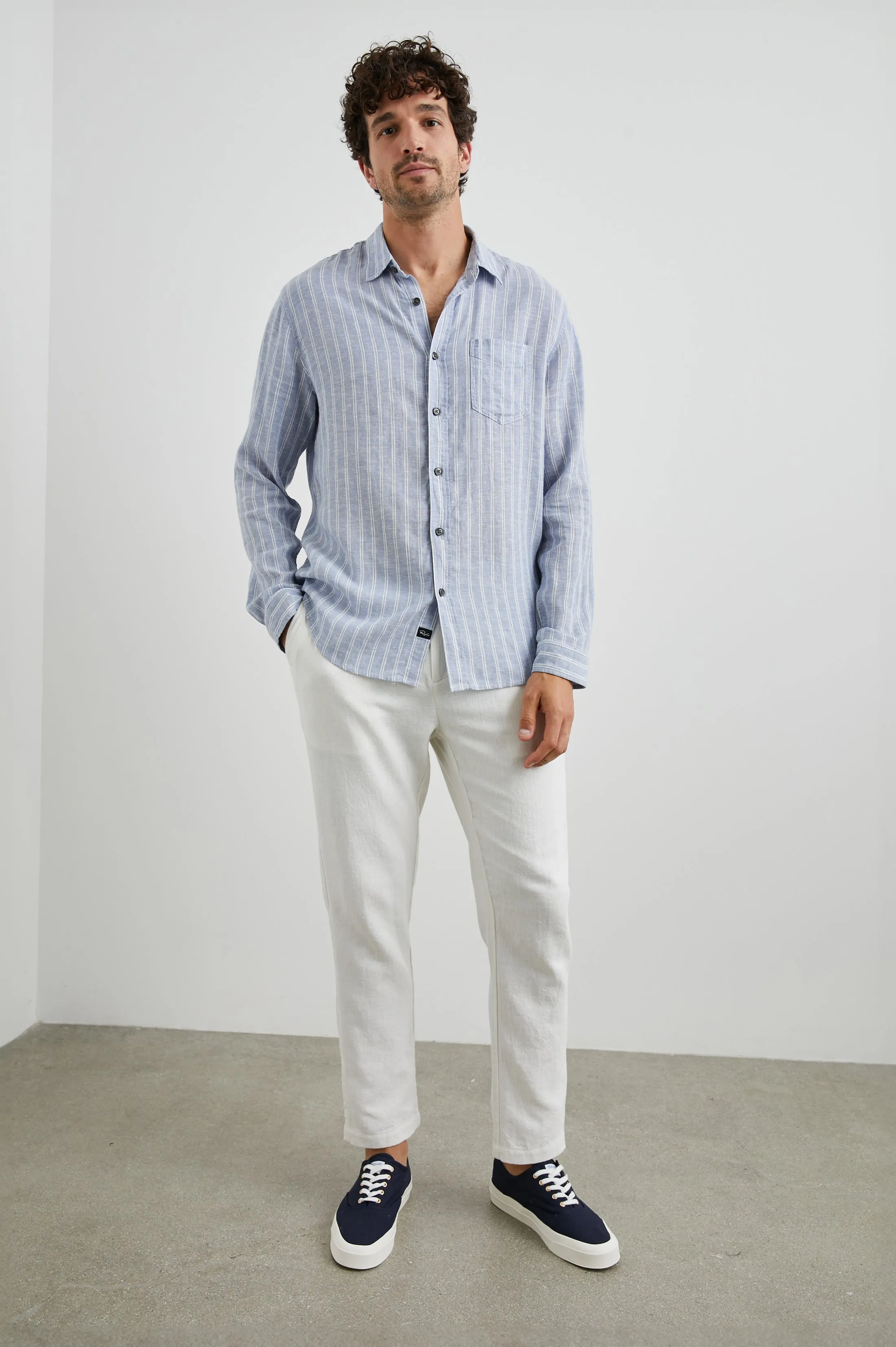 CONNOR SHIRT - DENIM WHITE PINSTRIPE sold by Rails product image thumbnail 4