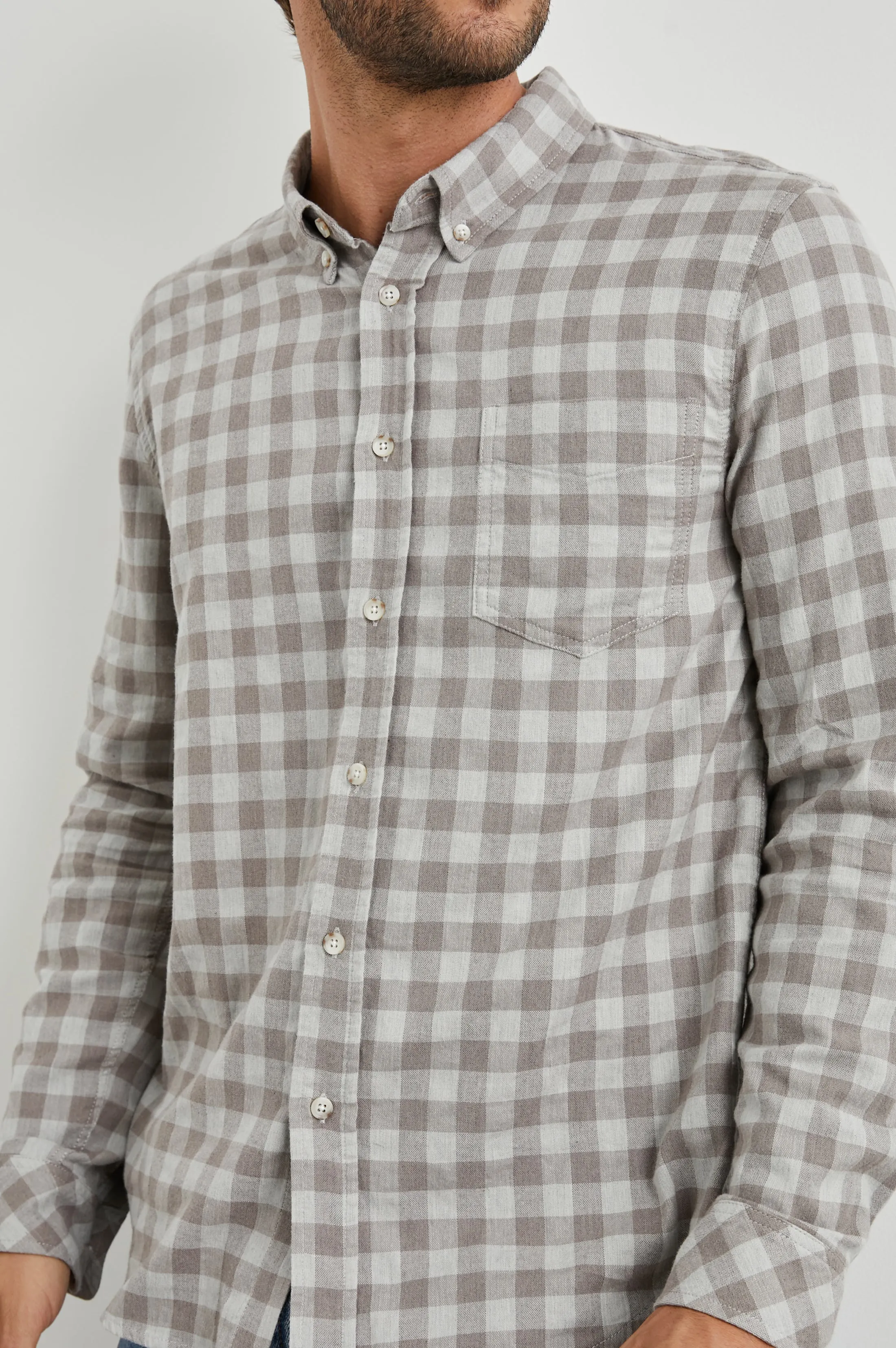 REID SHIRT - BIRCH BARK CHECK sold by Rails product image thumbnail 2