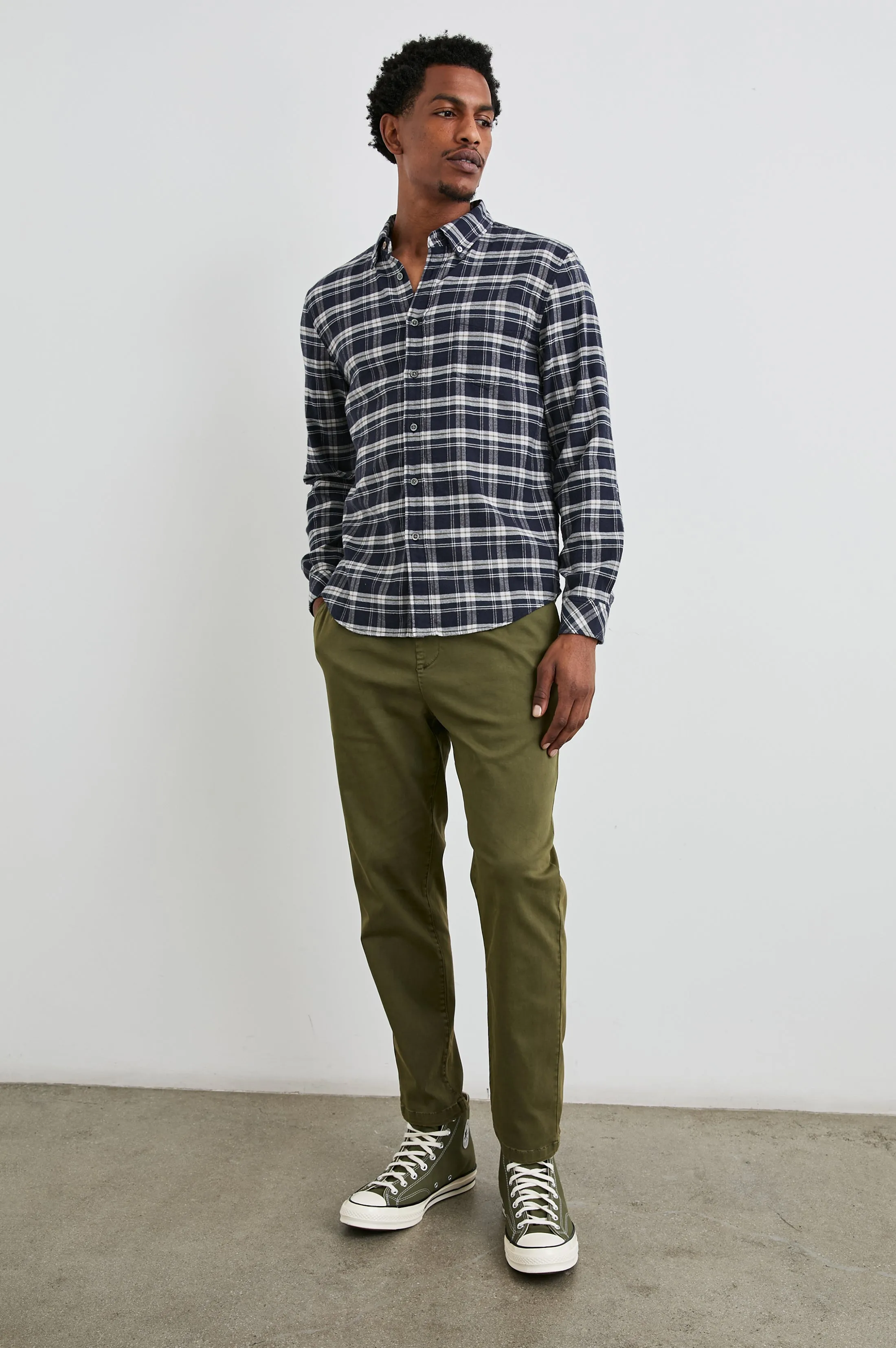 REID SHIRT - NAVY LENTIL CREAM sold by Rails product image thumbnail 4