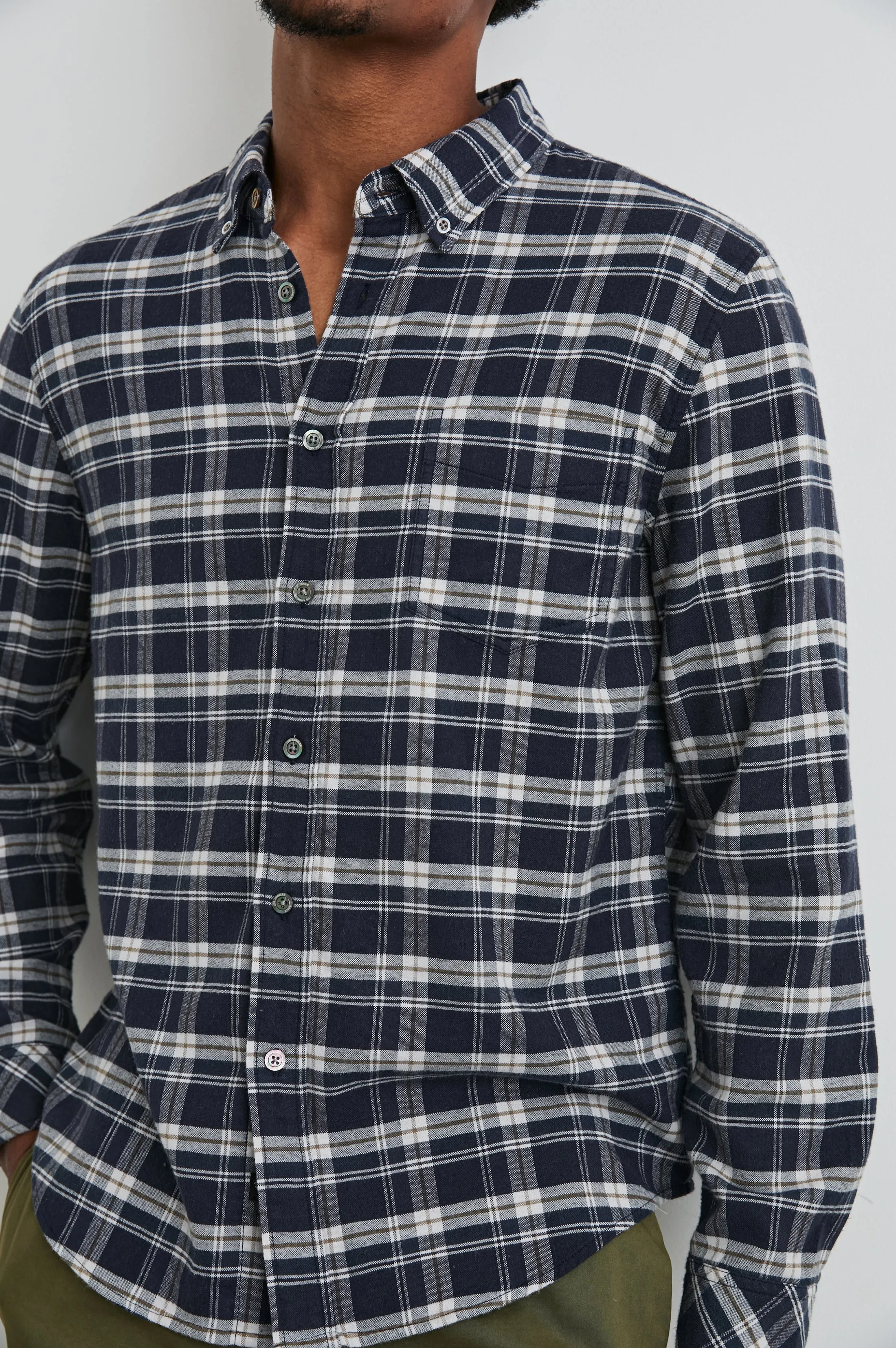 REID SHIRT - NAVY LENTIL CREAM sold by Rails product image thumbnail 3