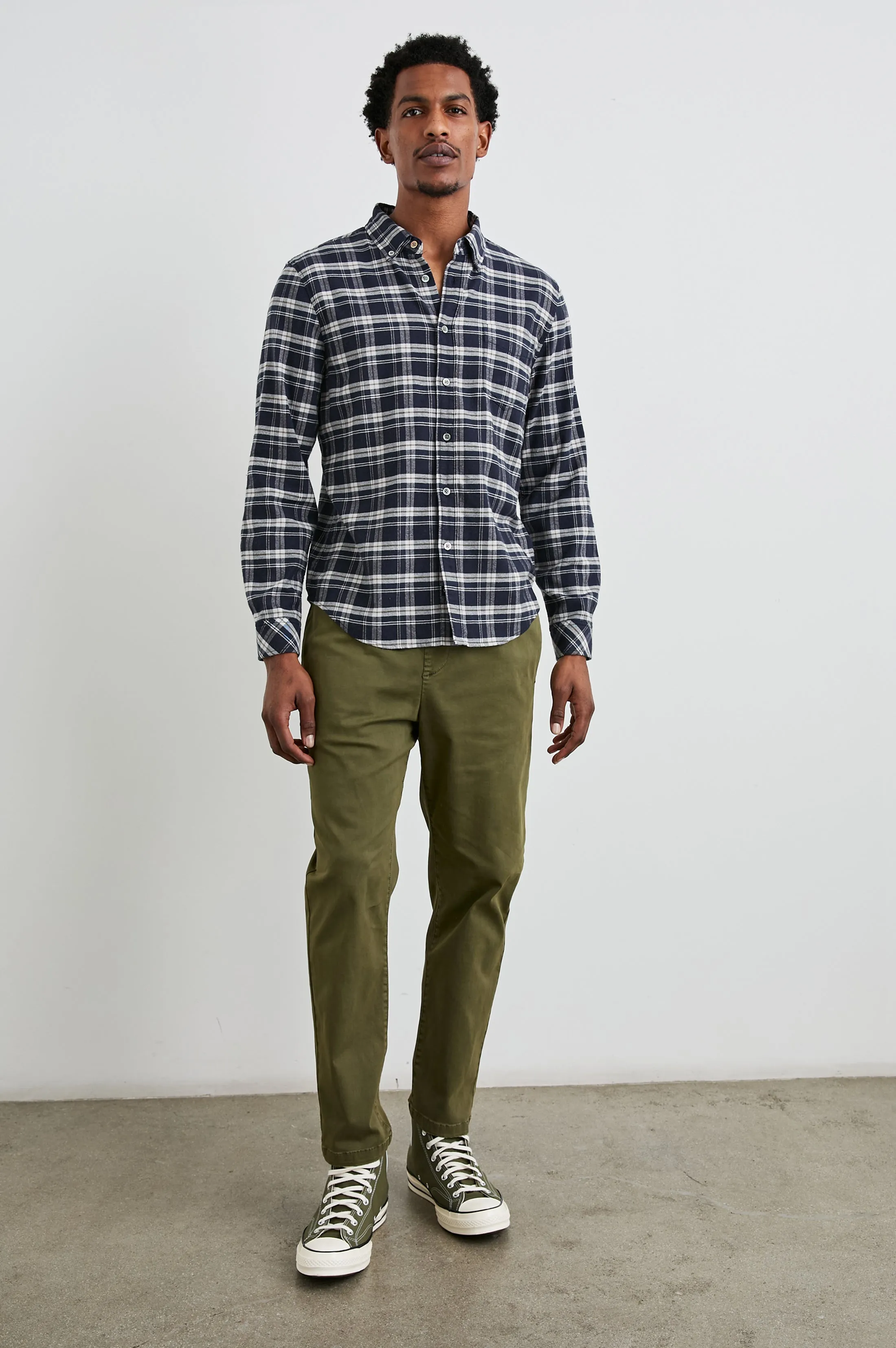 REID SHIRT - NAVY LENTIL CREAM sold by Rails product image thumbnail 2