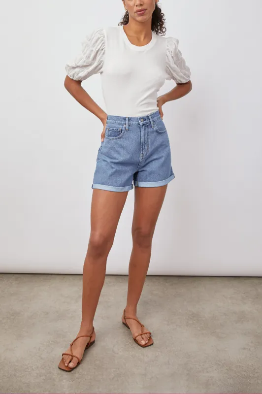 LIZA TOP - WHITE SEERSUCKER sold by Rails