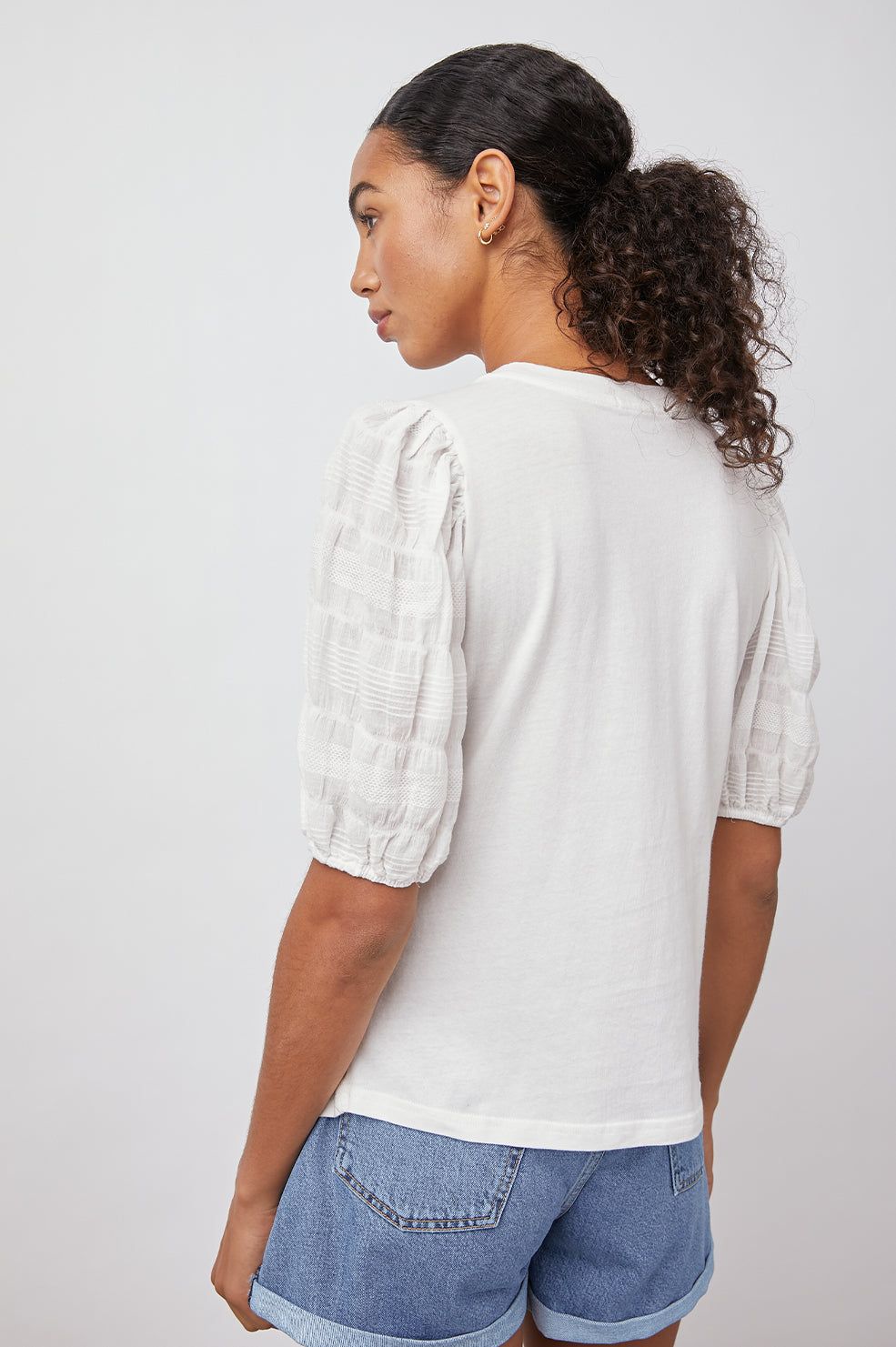 LIZA TOP - WHITE SEERSUCKER sold by Rails product image thumbnail 3