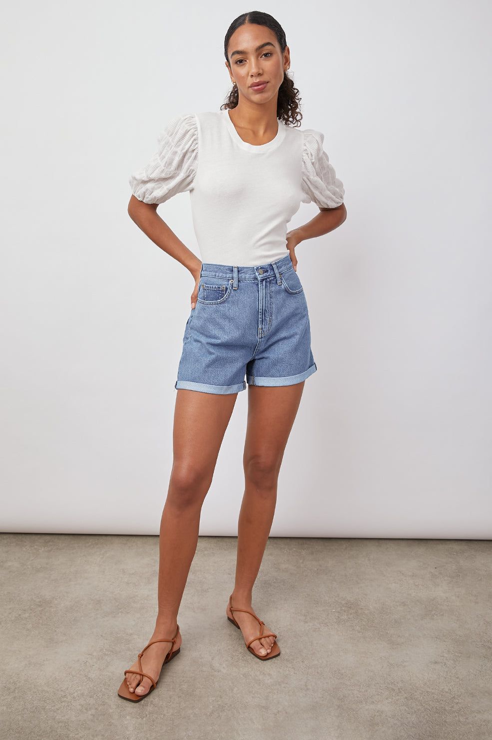 LIZA TOP - WHITE SEERSUCKER sold by Rails