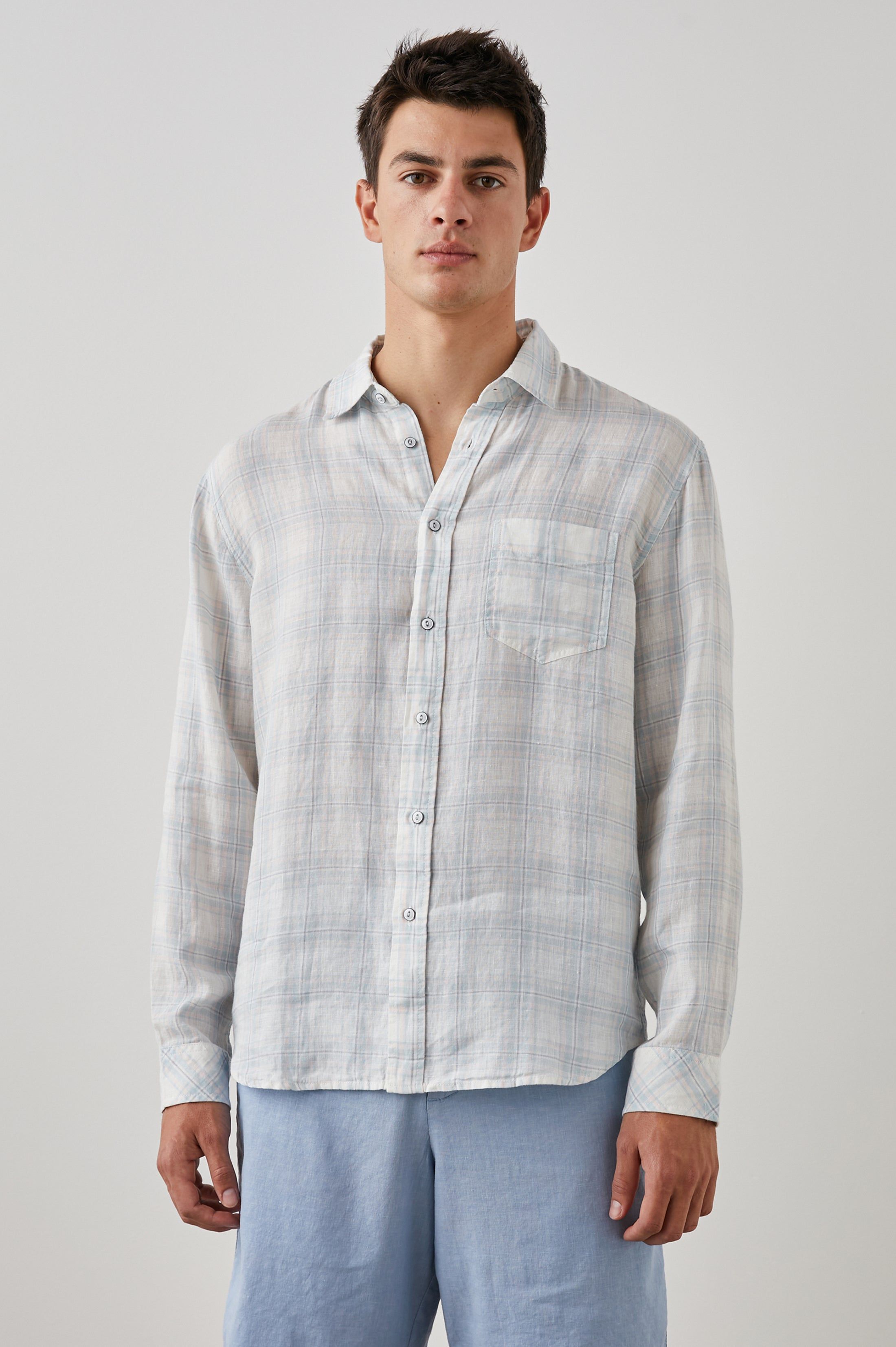 HAVANA SHIRT - HALO TURQUOISE TAFFY sold by Rails