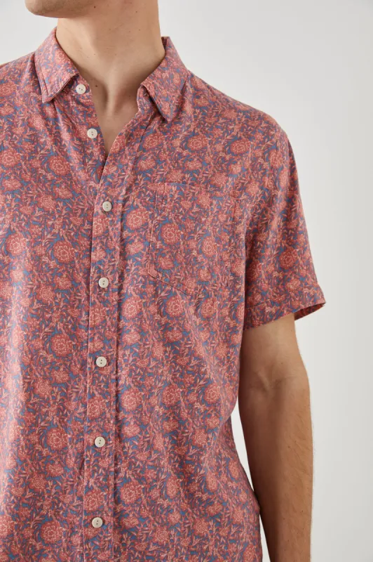 CARSON SHIRT - COASTAL WOOD BLOCK ROYAL BLAZE sold by Rails