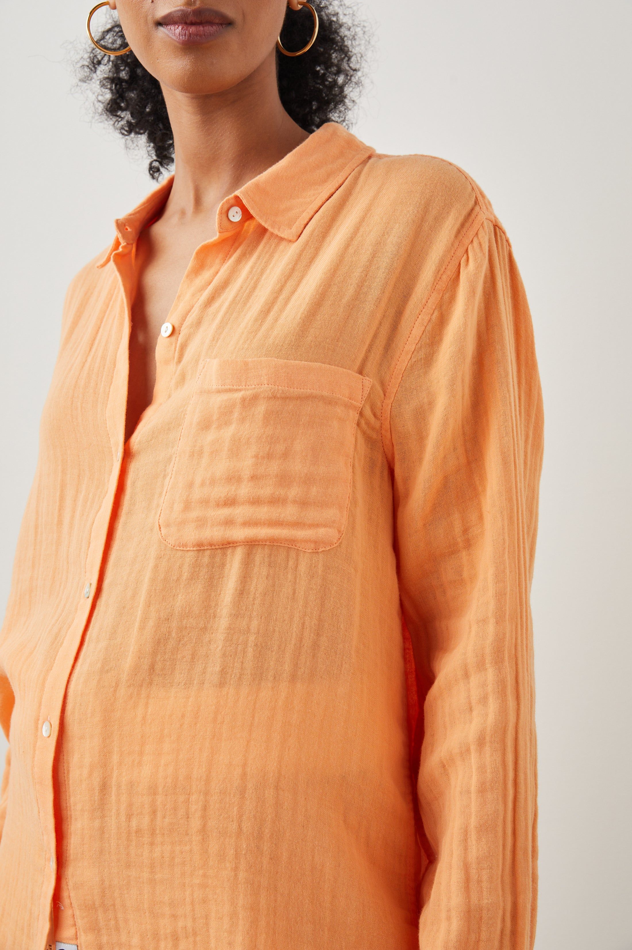 ELLIS SHIRT - PAPAYA sold by Rails