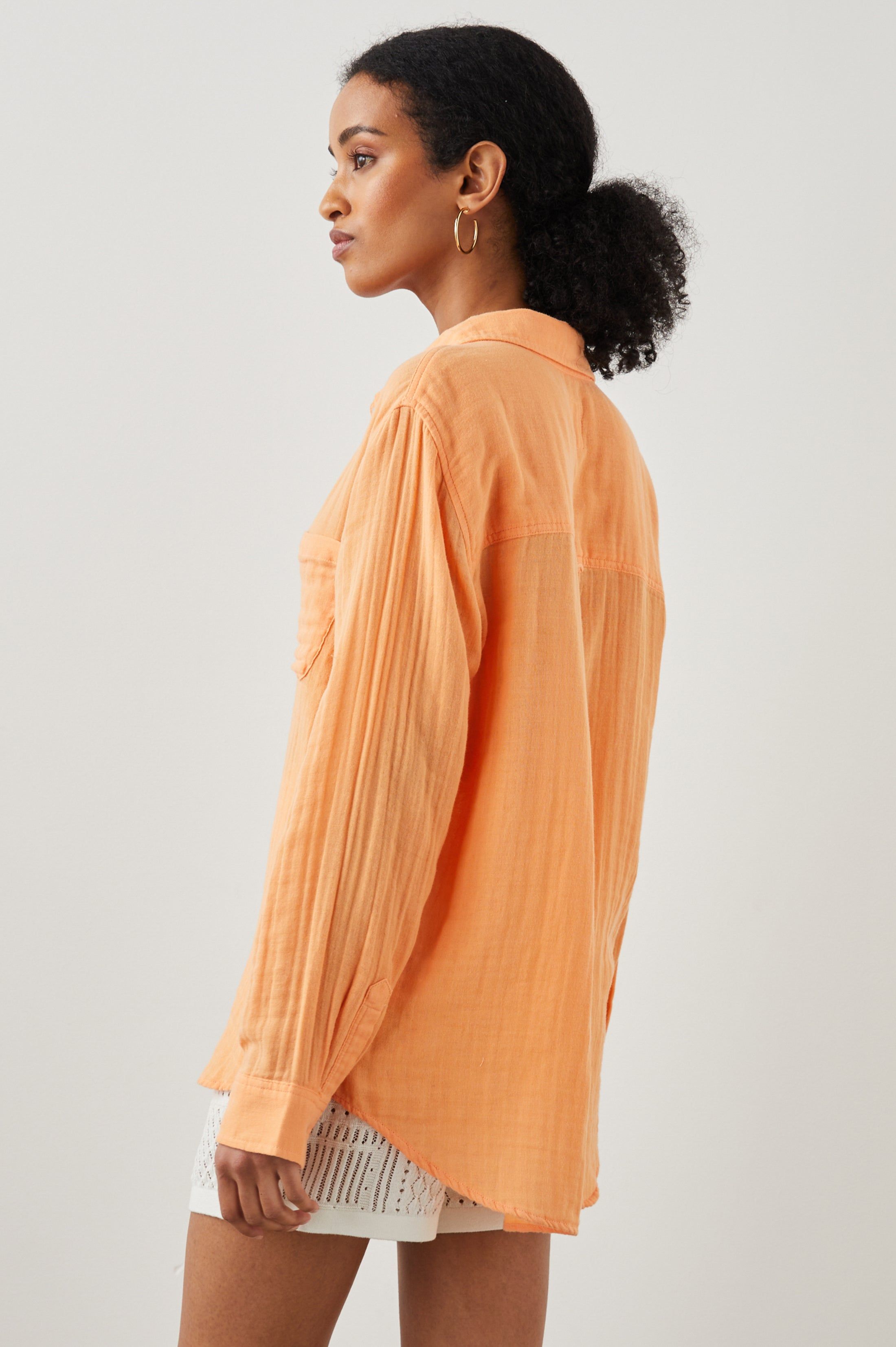 ELLIS SHIRT - PAPAYA sold by Rails product image thumbnail 4