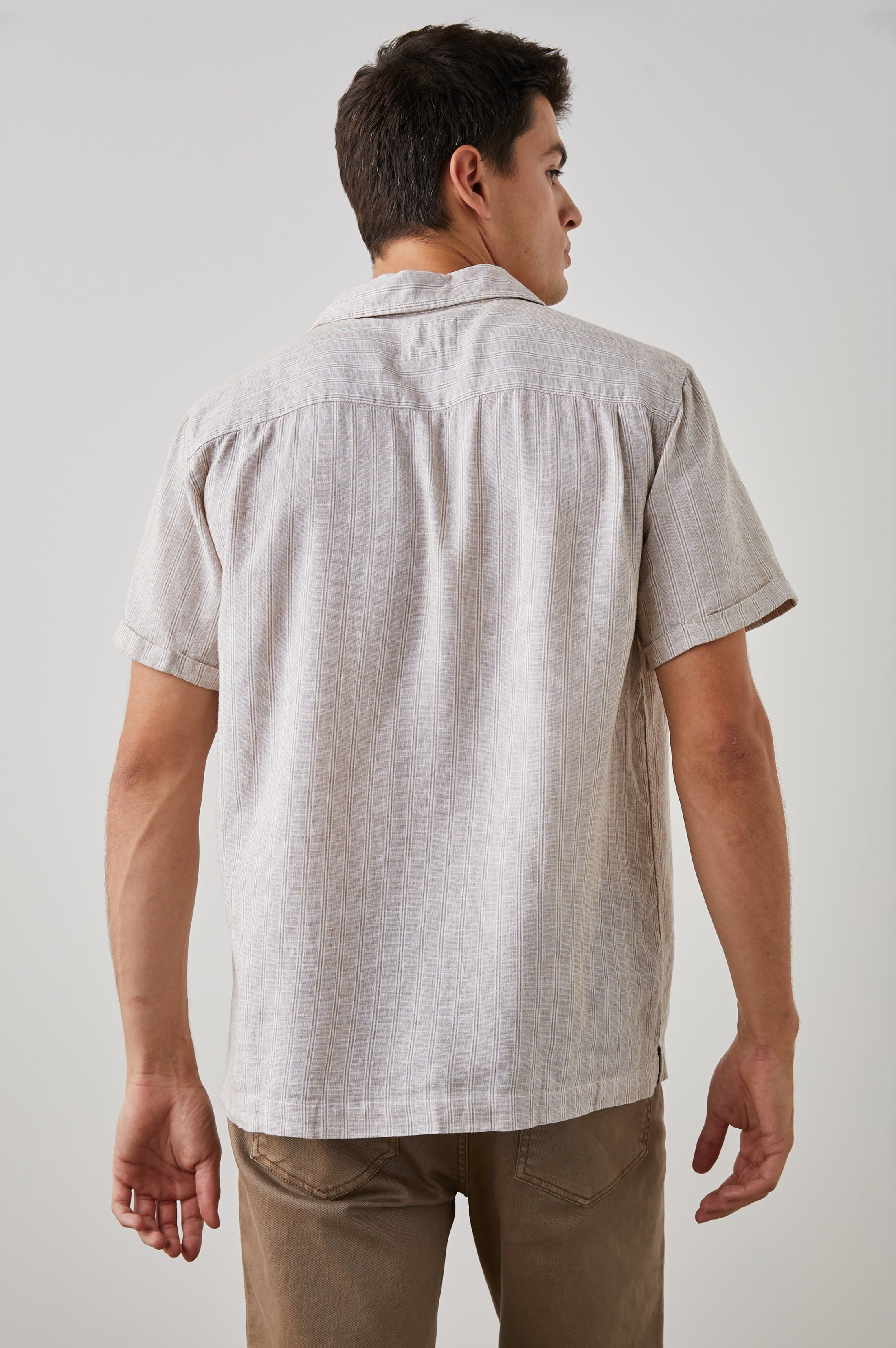 WAIMEA SHIRT - IVORY TOAST STRIPE sold by Rails product image thumbnail 5