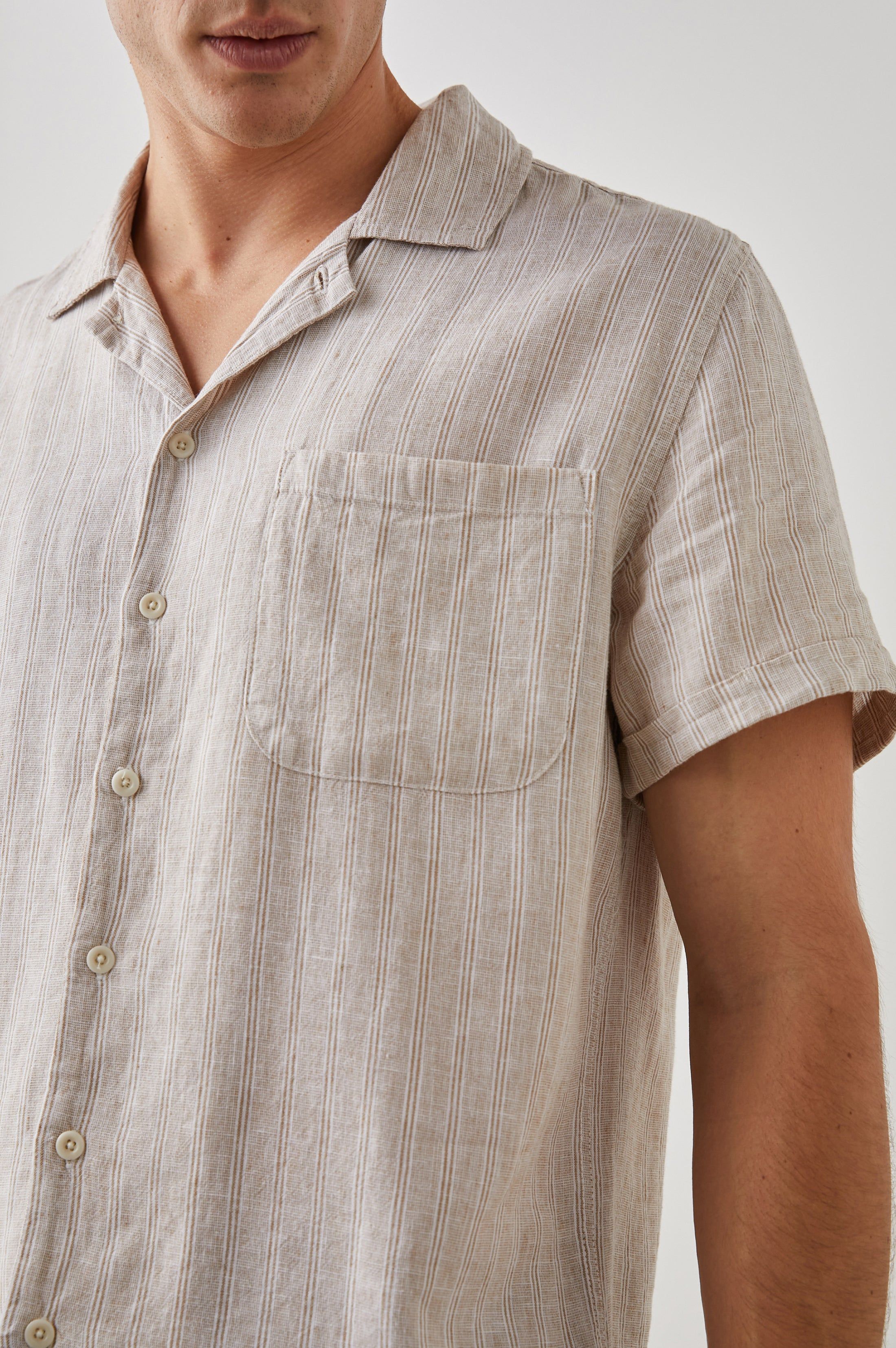 WAIMEA SHIRT - IVORY TOAST STRIPE sold by Rails