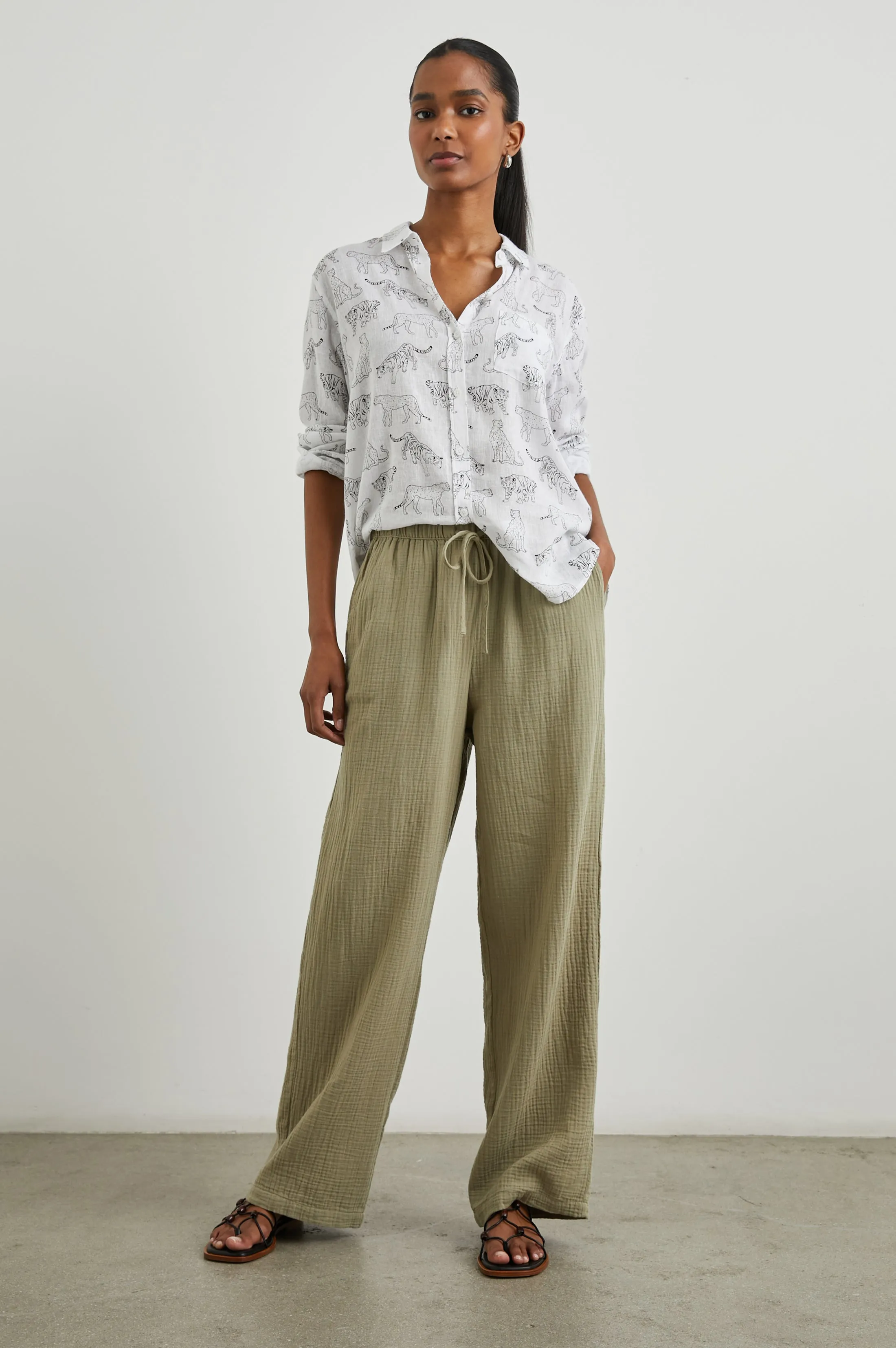 CHARLI SHIRT - IVORY JUNGLE CATS sold by Rails product image thumbnail 3