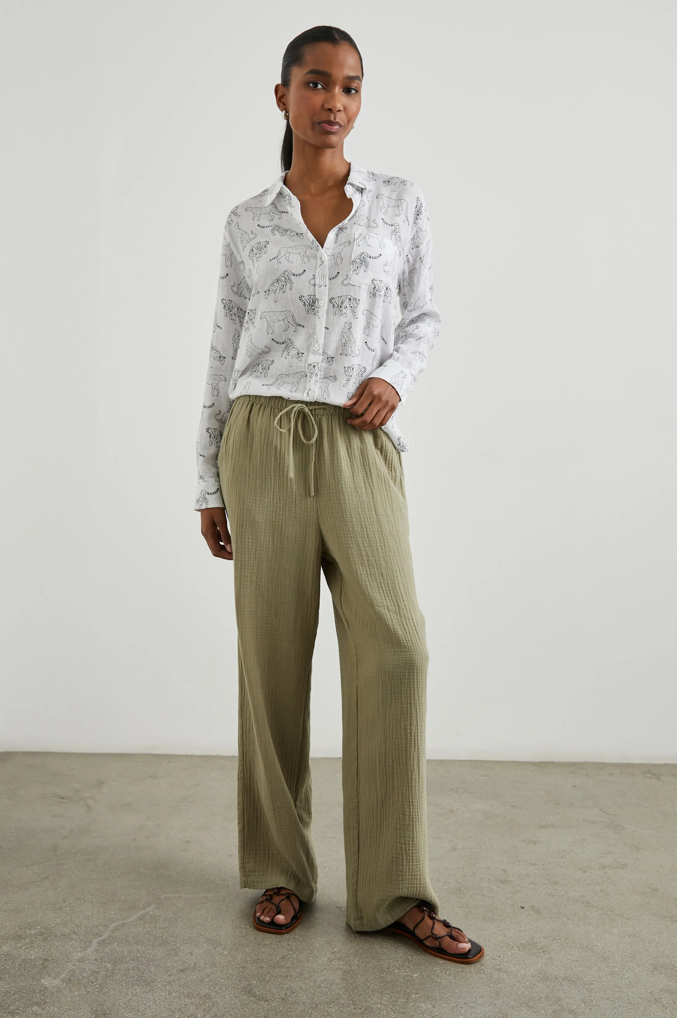 CHARLI SHIRT - IVORY JUNGLE CATS sold by Rails product image thumbnail 4