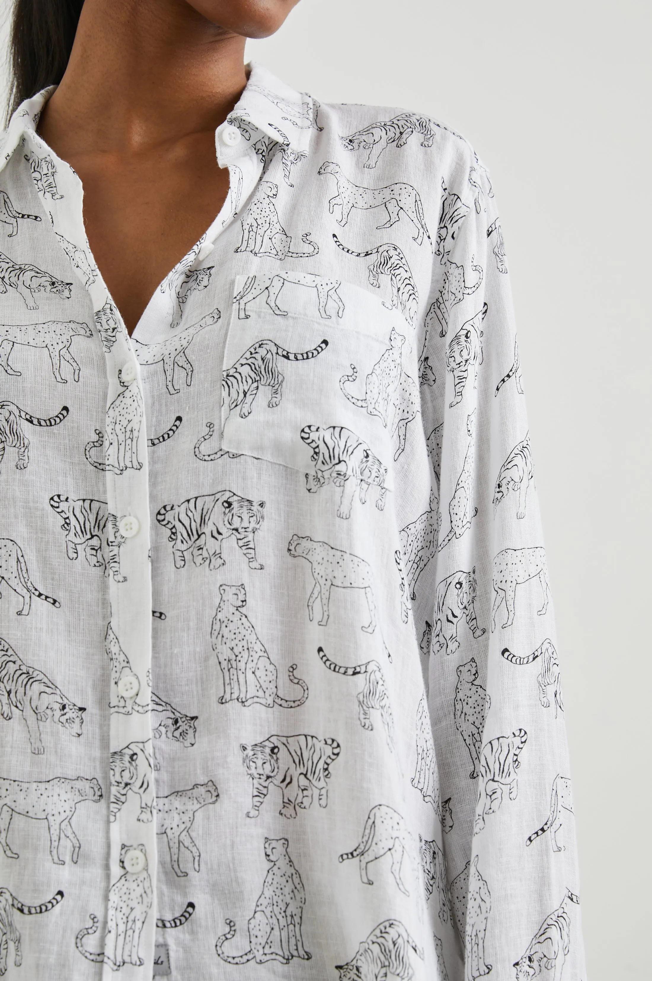 CHARLI SHIRT - IVORY JUNGLE CATS sold by Rails product image thumbnail 2