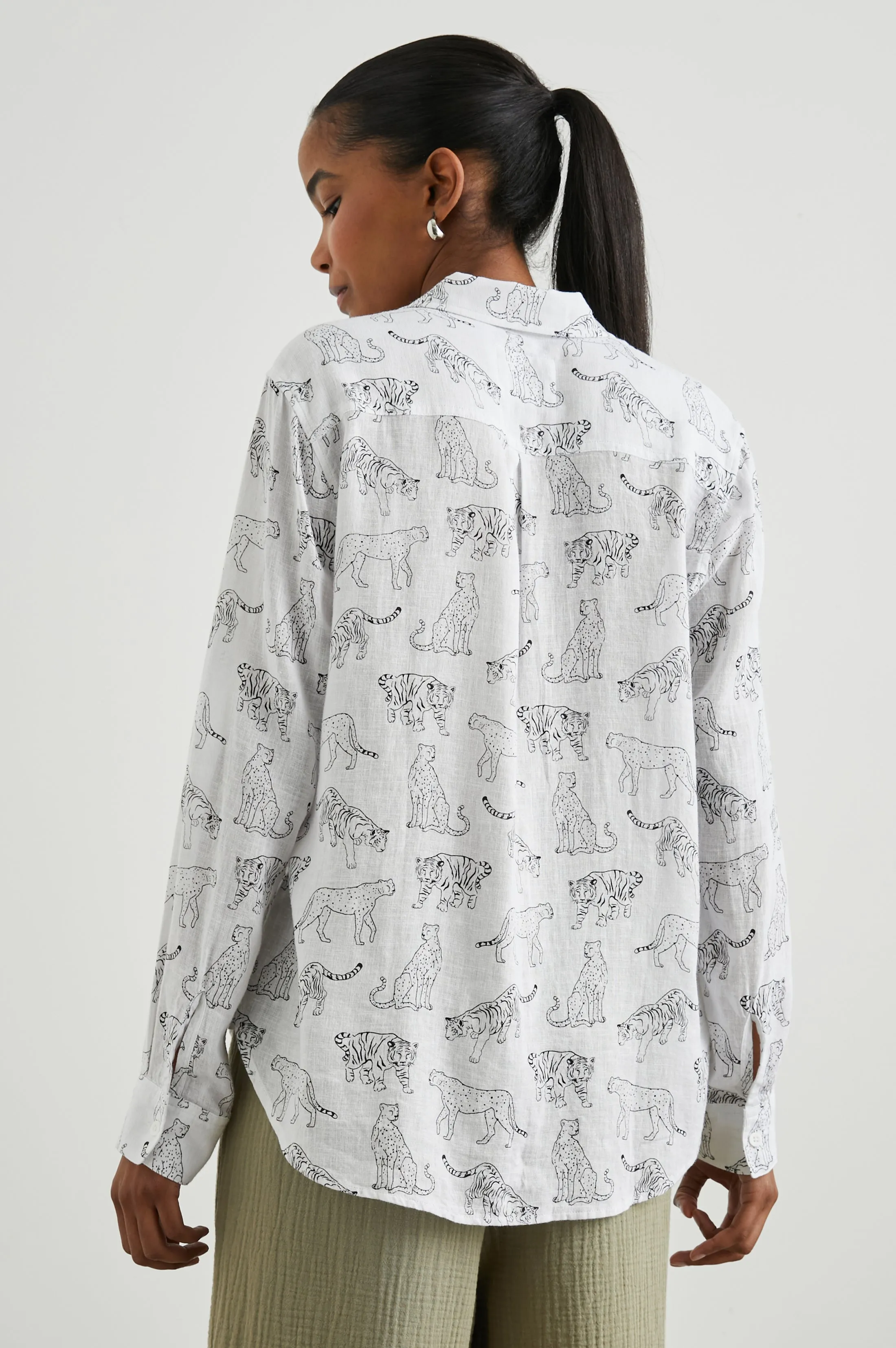 CHARLI SHIRT - IVORY JUNGLE CATS sold by Rails product image thumbnail 5