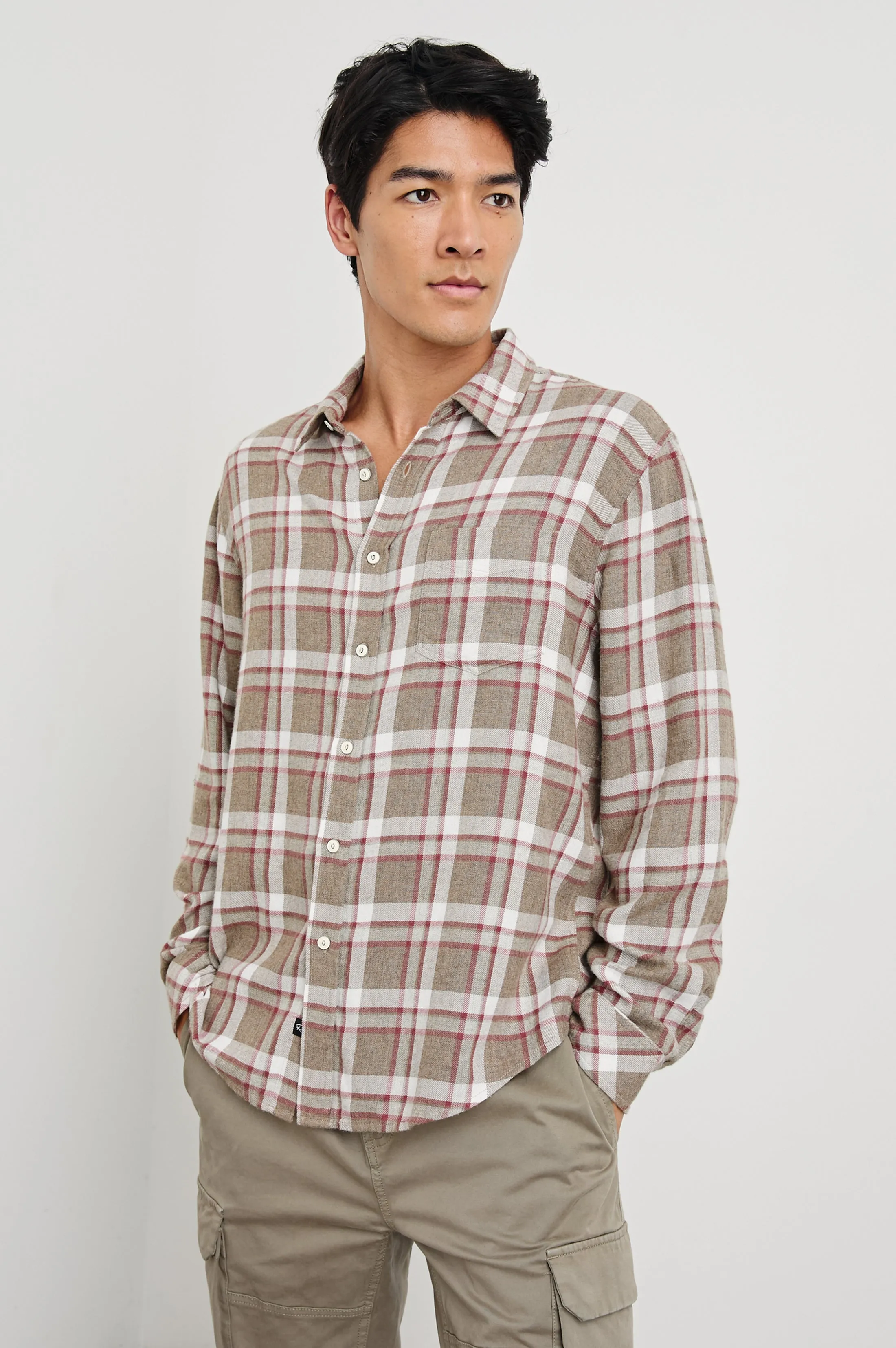 LENNOX SHIRT - CHINCHILLA CURRANT sold by Rails