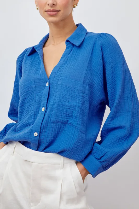 LAUREN SHIRT - PALACE BLUE sold by Rails