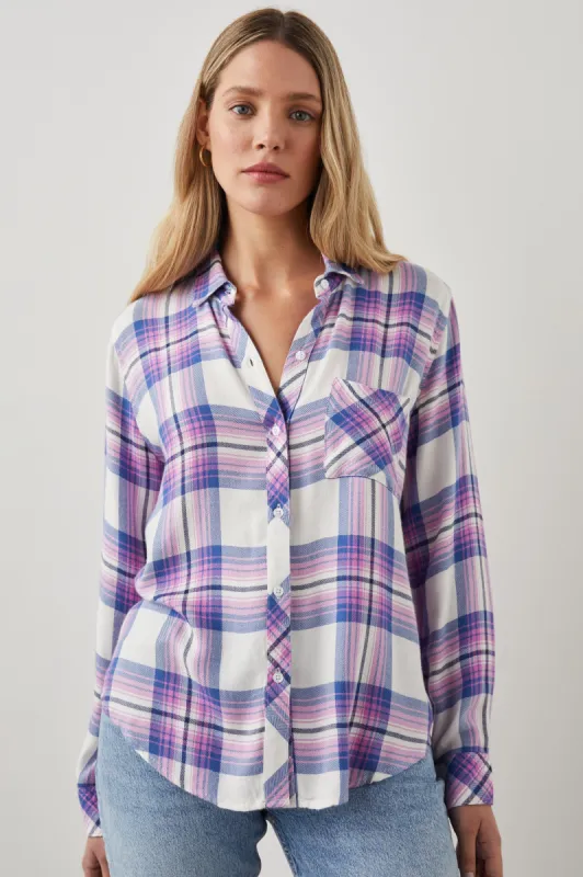 HUNTER SHIRT - WHITE DENIM BERRY sold by Rails