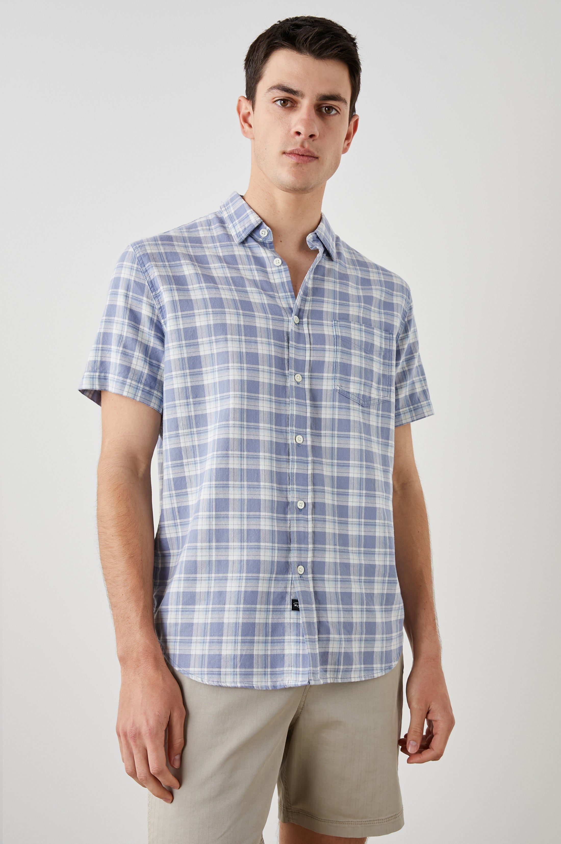 FAIRFAX SHIRT - SEAGLASS WHITE TOPAZ sold by Rails